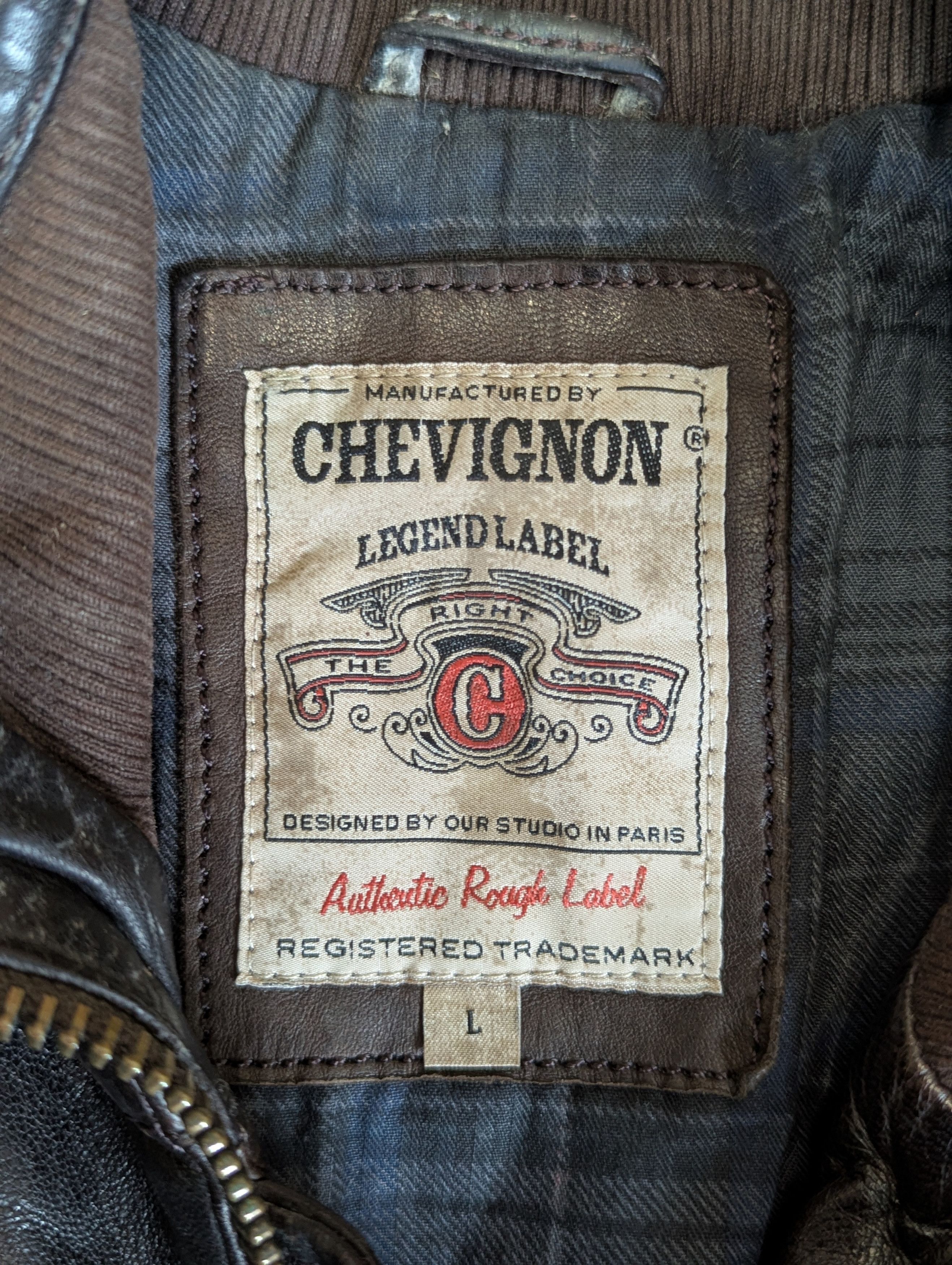 Chevignon CHEVIGNON Sheepskin Leather Flight Bomber Jacket B-CRAWL Size US L / EU 52-54 / 3 - 5 Thumbnail