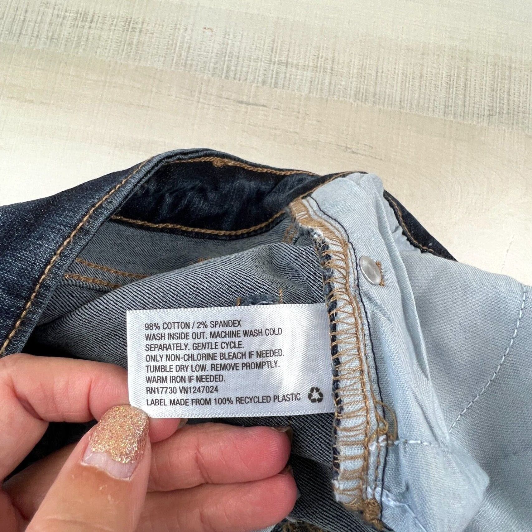 Vintage Wild Fable Women's 00 Dark Blue Highest Rise Skinny Distressed Jeans Size 24" / US 00 / IT 34 - 5 Thumbnail