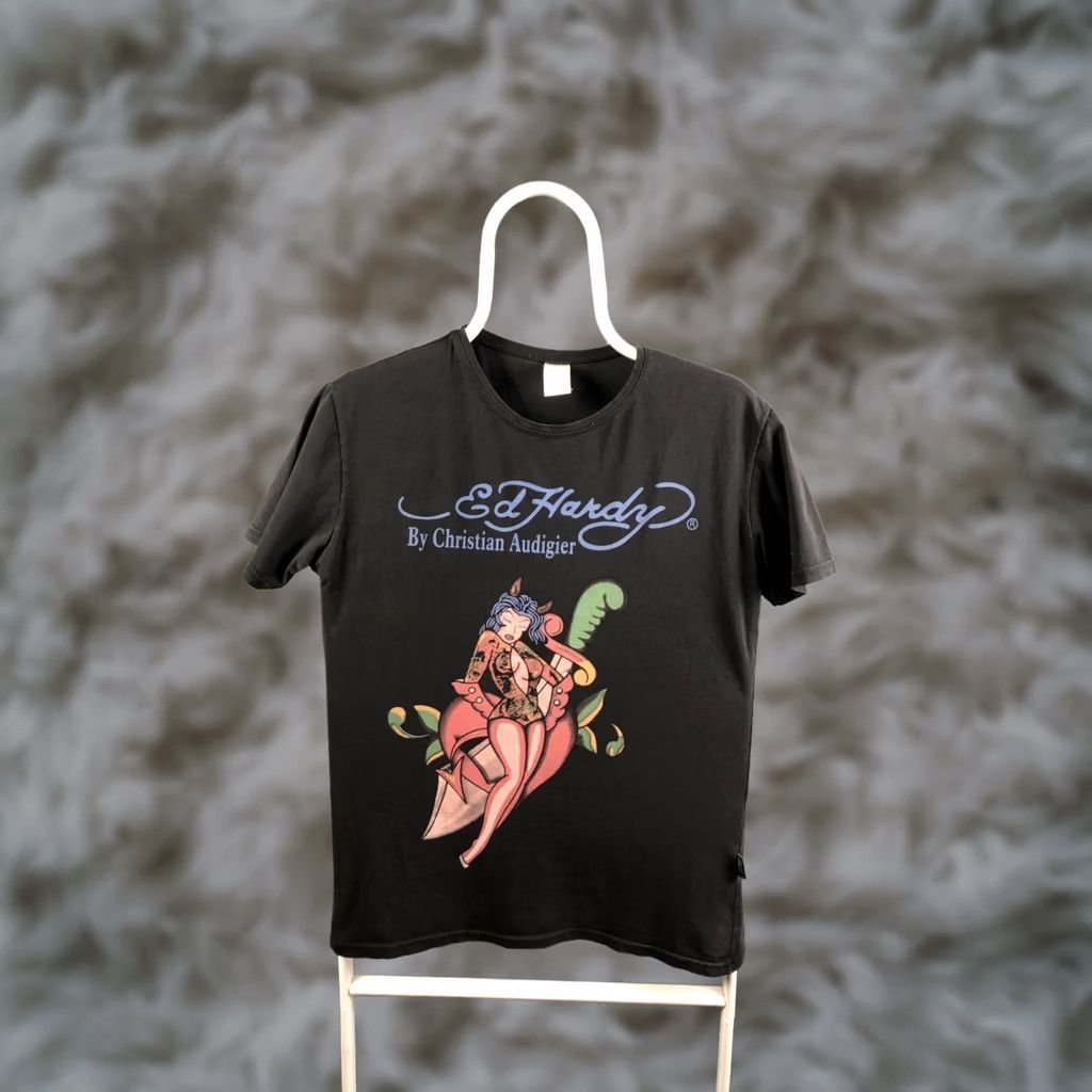 Ed Hardy Ed Hardy Womens Shirt Black Cotton Printed Size ONE SIZE - 1 Thumbnail