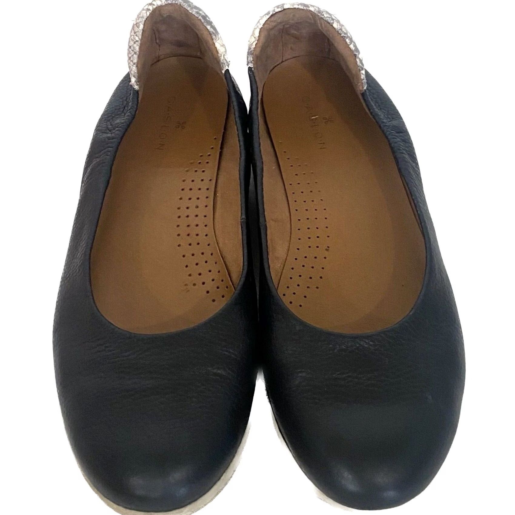Vintage VINTAGE Caslon Ballet Flats Comfort Black Leather Snakeskin Round Toe Slip On Sz 7.5 Women Flats Slipon 7.5 Black Comfort Caslon Shoes Women Size US 8 / IT 38 - 3 Thumbnail