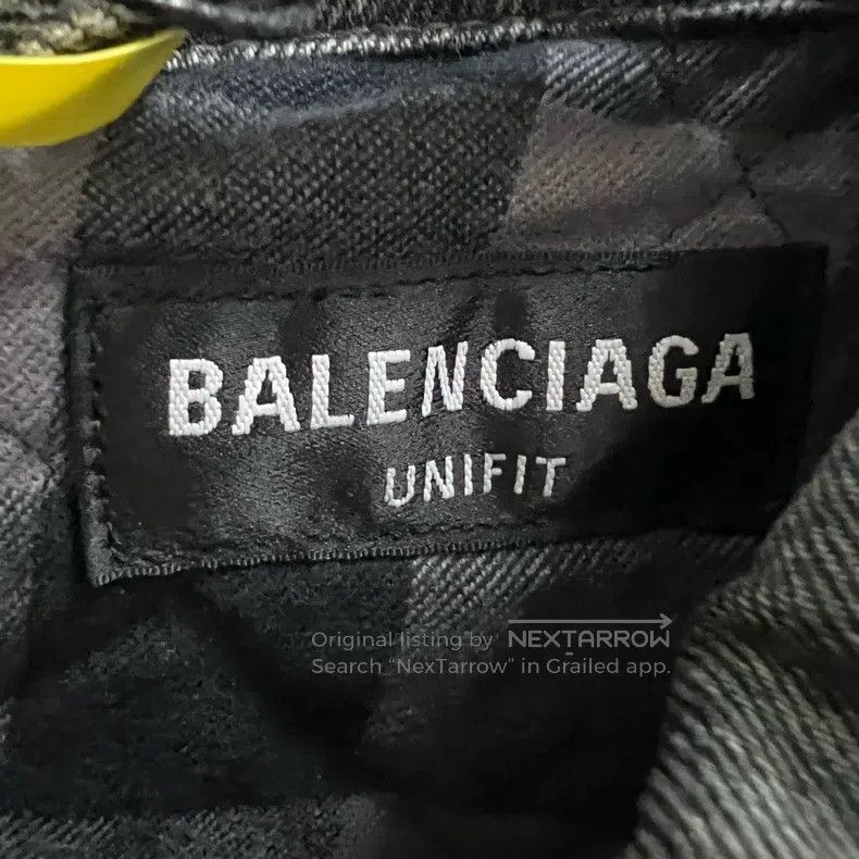 Balenciaga Black Washed Irregular Denim Jacket