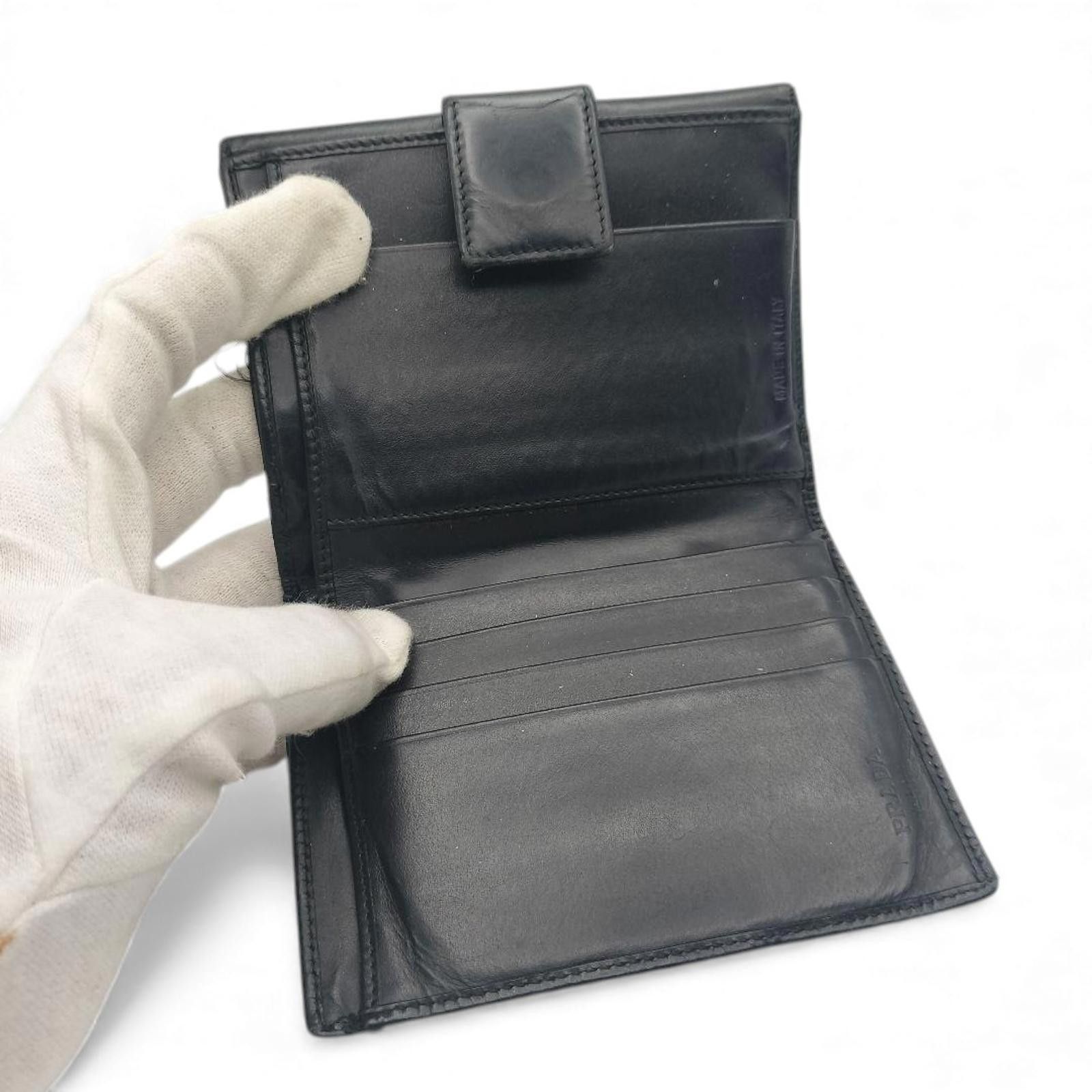 Prada Prada - Black Leather Wallet Size ONE SIZE - 7 Thumbnail