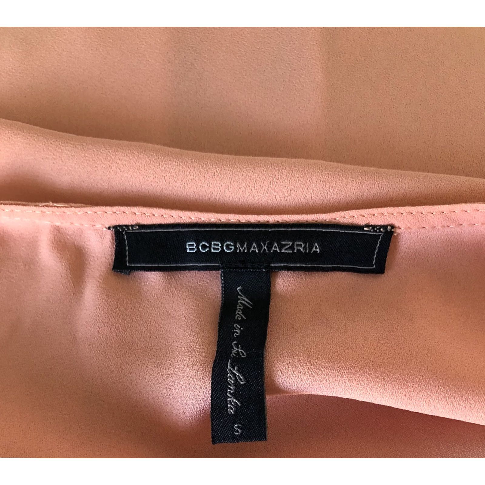 Bcbgmaxazria BCBGMAXAZRIA Dress Sleeveless Hi-Low Chiffon Peach Waterfall Drape Ruffle Georgette S Womens Dress Size S / US 4 / IT 40 - 6 Thumbnail
