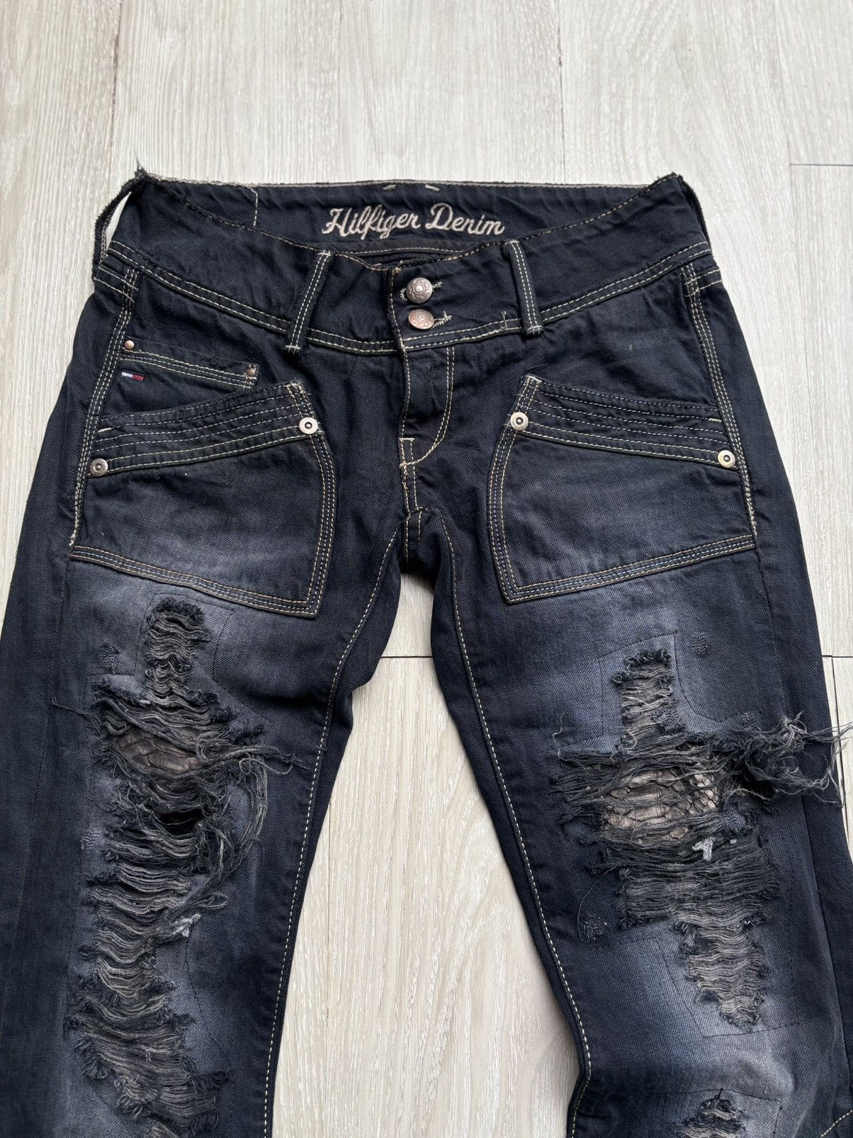 Japanese Brand HILLFIGER lace-up flare jeans Size US 27 - 2 Thumbnail