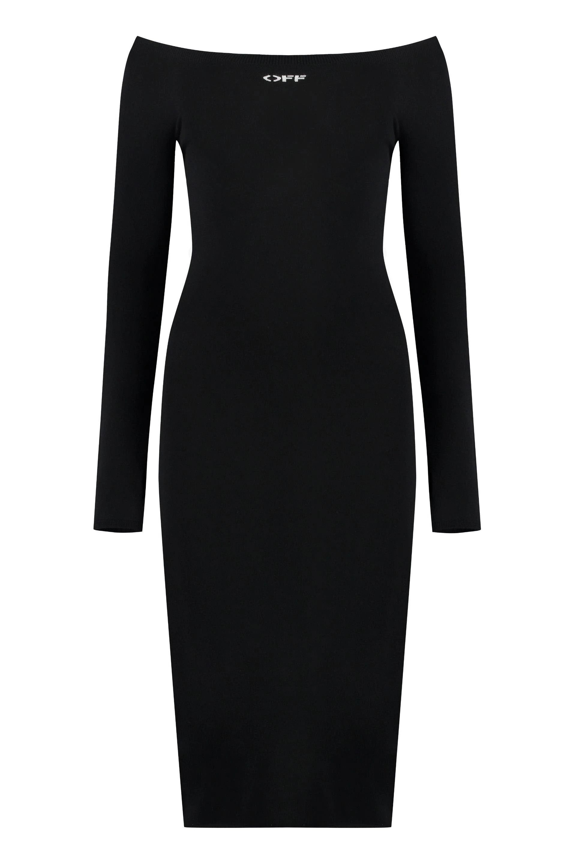 Off-White o1s22i1n0824 Lightweight Knit Midi Dress in Black Size S / US 4 / IT 40 - 1 Thumbnail