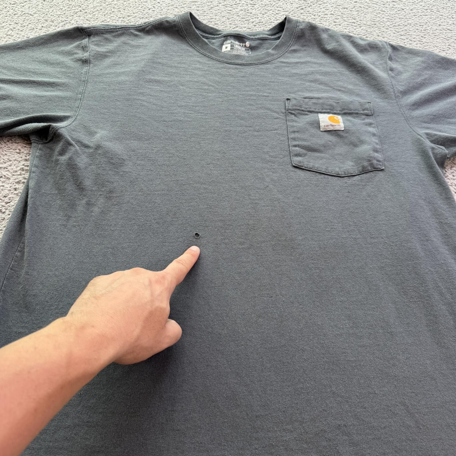 Carhartt Carhartt K87 Pocket T Shirt Faded Charcoal Gray Loose Tee M Size US M / EU 48-50 / 2 - 7 Thumbnail