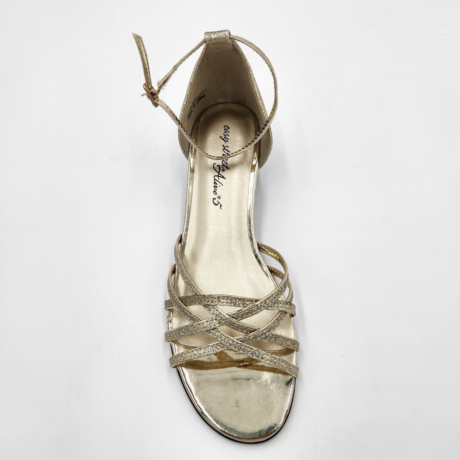 The Unbranded Brand Easy Street Women Gold Glitter Wedge Evening Sandals 8.5 Size US 8.5 / IT 38.5 - 7 Thumbnail