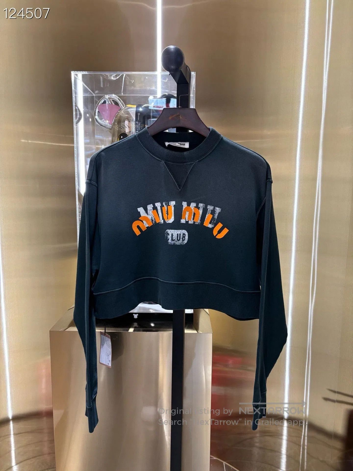 Miu Miu Miumiu Women's Logo Print Cropped Crewneck Sweatshirt. Size S / US 4 / IT 40 - 1 Thumbnail