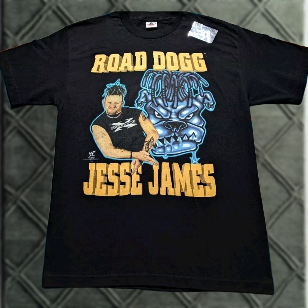 Vintage VINTAGE WWF Road Dogg Jesse James Shirt D-Generation X Doggy 99' Deadstock Large Men Black Size US L / EU 52-54 / 3 - 1 Thumbnail