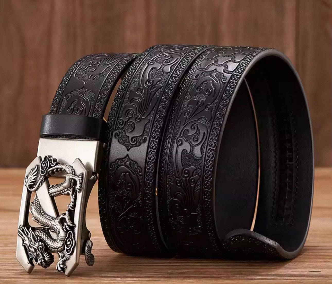 Japanese Brand 105 cm Vintage-Inspired Dragon | Premium Split Leather | Size ONE SIZE - 2 Thumbnail
