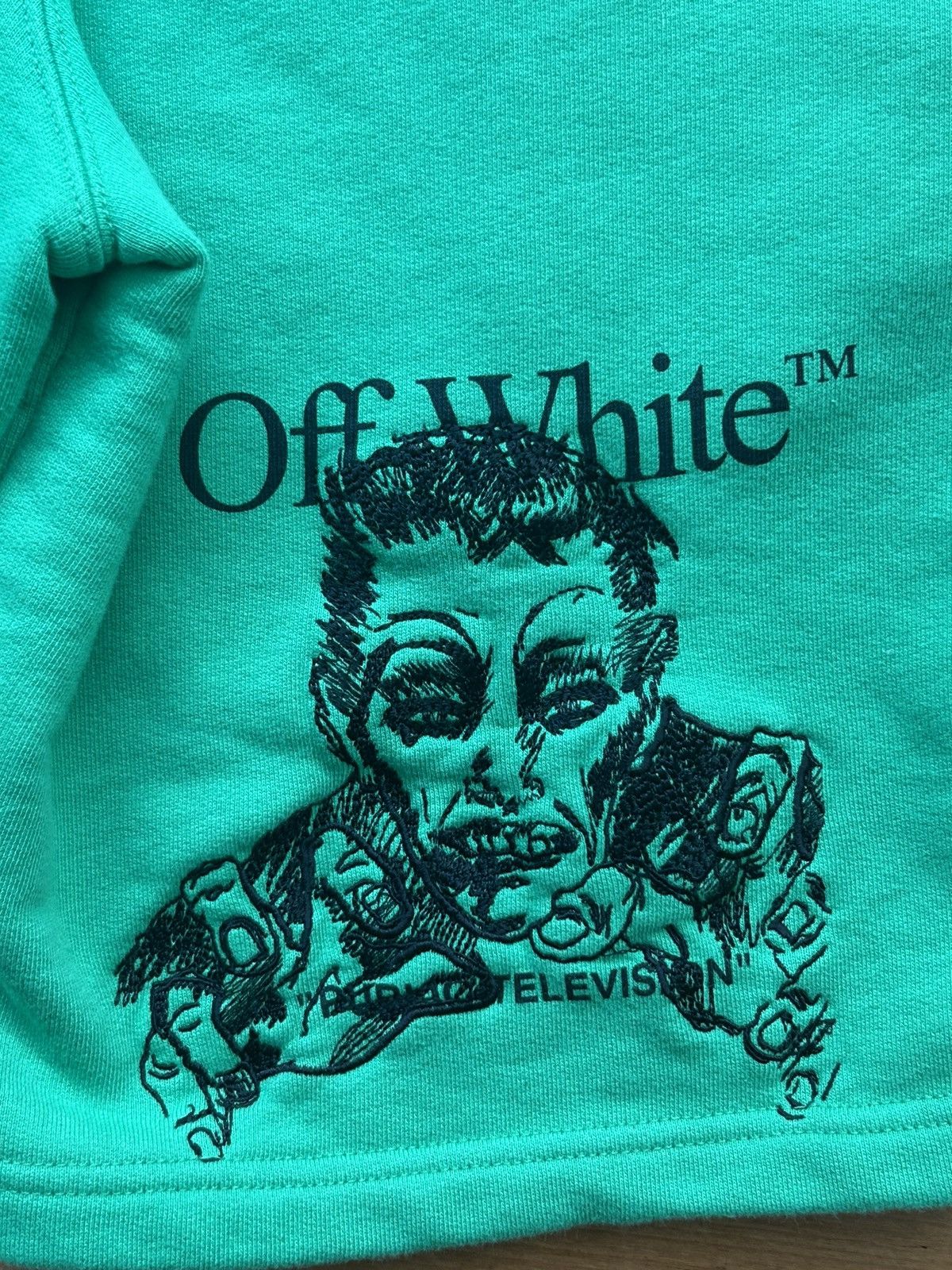Off-White Off-White Green Cotton Printed Bermuda Shorts XS Size US 30 / EU 46 - 3 Thumbnail