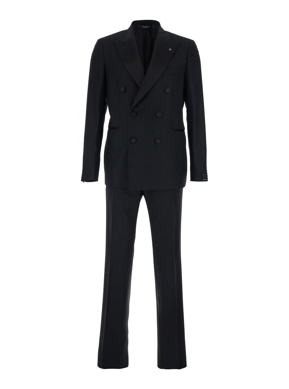 Tagliatore Black Double-breasted Suit with Peak Revers in Wool for Men Size US L / EU 52-54 / 3 - 1 Thumbnail