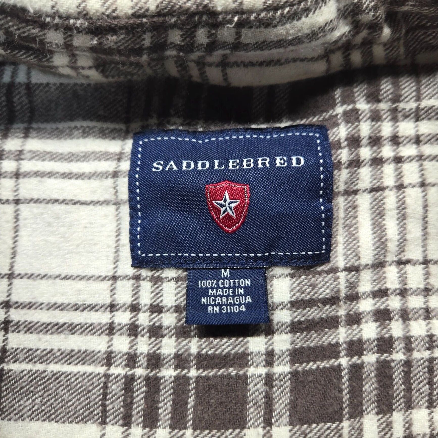 Vintage Saddlebred Brown Plaid Long Sleeve Flannel Button Up Shirt Men's Medium Size US M / EU 48-50 / 2 - 3 Thumbnail