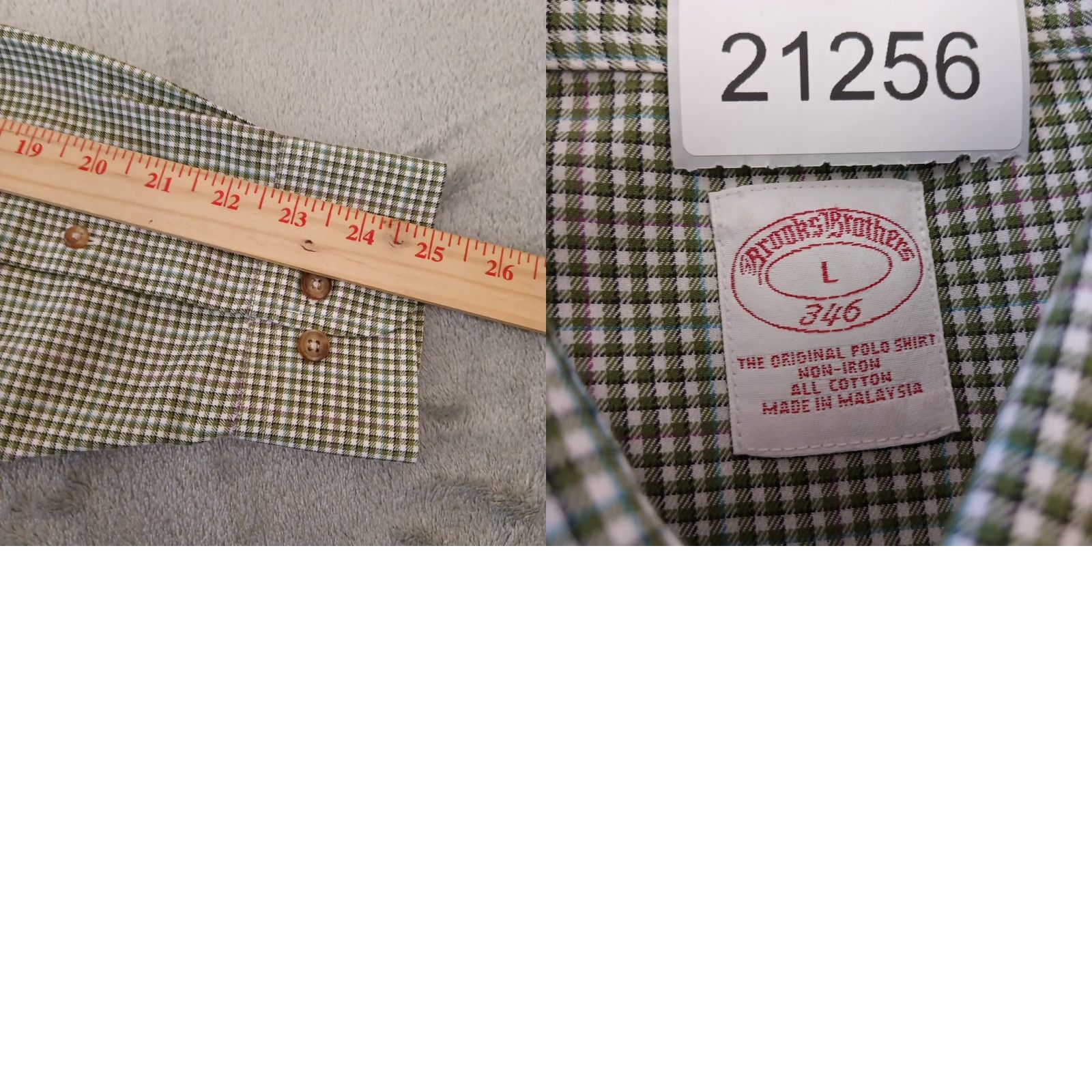 Brooks Brothers Brooks Brothers Shirt Mens Large Green Plaid Long Sleeve Button Down Size US L / EU 52-54 / 3 - 8 Thumbnail
