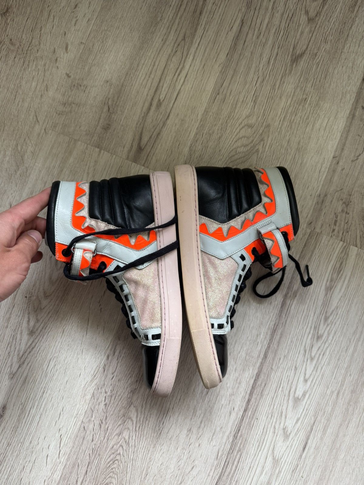 Sophia Webster Sophia Webster Fantasy Wing High Top Sneakers Neon Glitter Size US 9 / IT 39 - 25 Thumbnail