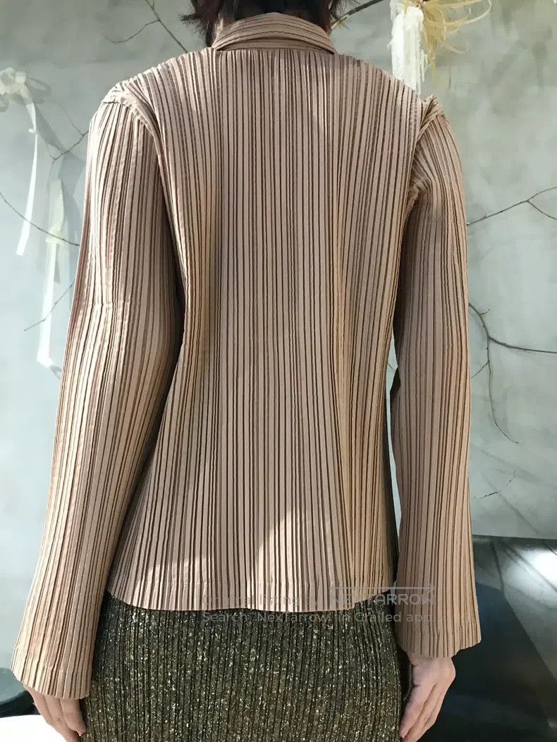 Issey Miyake Issey Miyake Main Line Latte Ruched Shirt Size S / US 4 / IT 40 - 3 Thumbnail