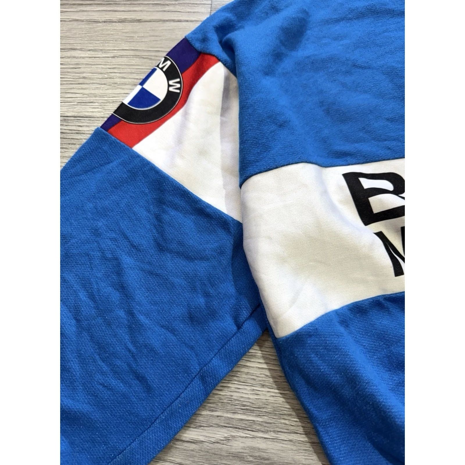 BMW VINTAGE Rare 1980 BMW M Power Motorsport Racing Sweatshirt Blue Crewneck Pullover Size L Men Long Sleeve Pullover Racing Vintage Blue L Mens Size US L / EU 52-54 / 3 - 6 Thumbnail
