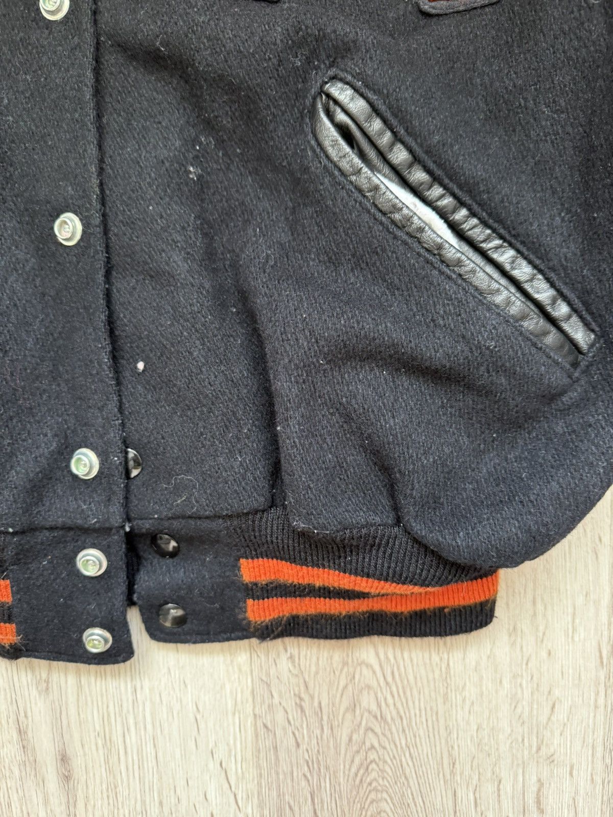 Vintage DeLONG Varsity Jacket Made in USA Wool Size 44