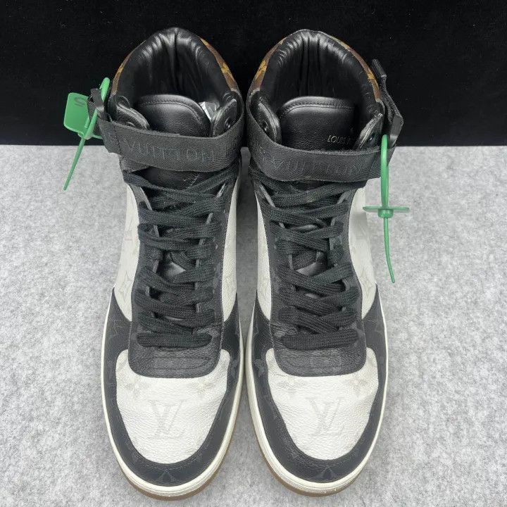 Louis Vuitton Louis Vuitton Rivoli Black and White High-Top Sneakers -250 Size US 8 / EU 41 - 1 Thumbnail
