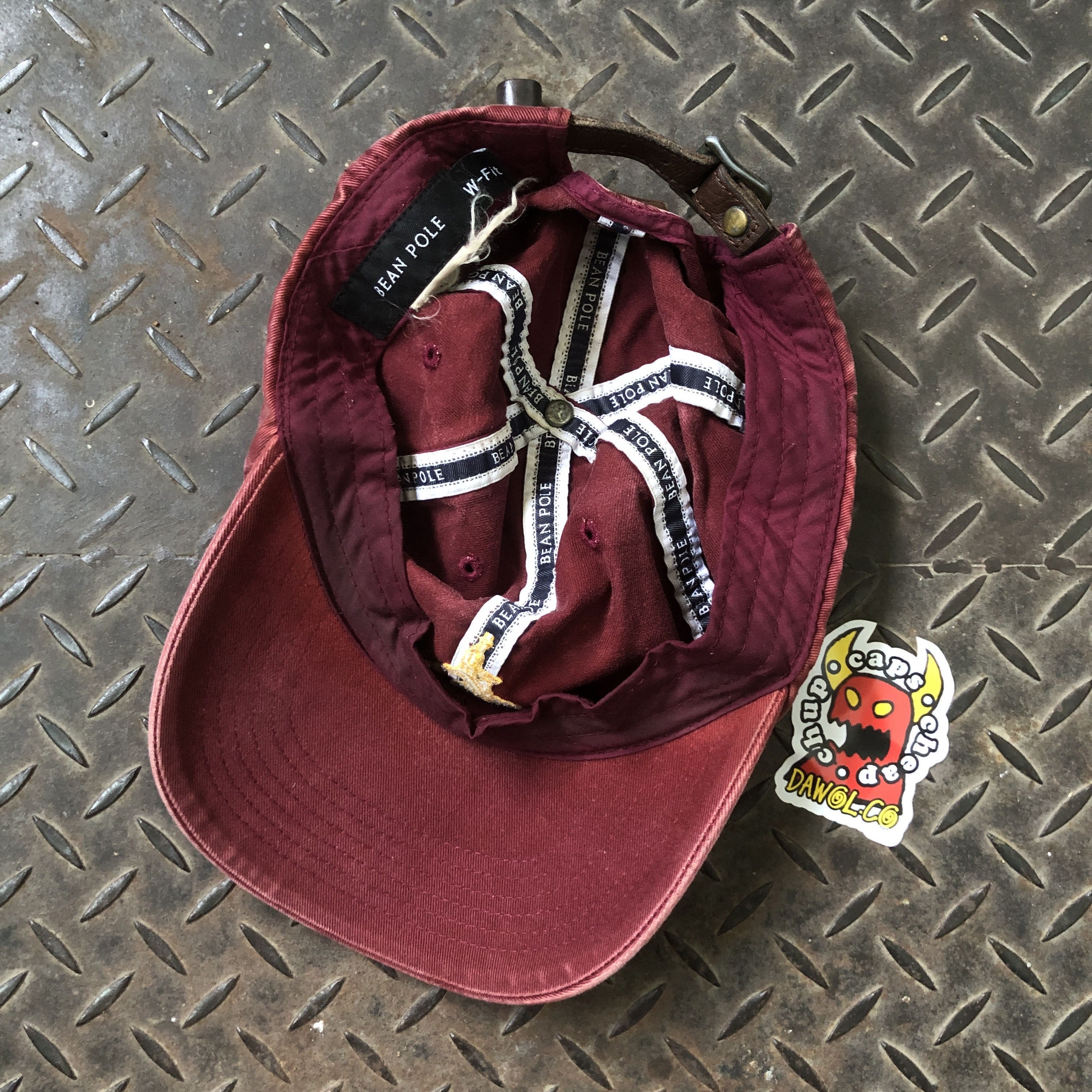Polo Ralph Lauren Vintage Bean Pole Big Logo Maroon Sunfaded Hat Size ONE SIZE - 6 Thumbnail