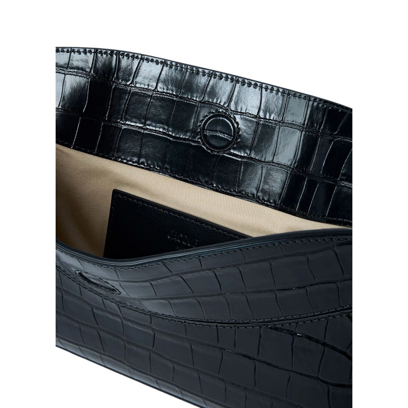 Jacquemus Jacquemus The Calisso Black Embossed Leather Shoulder Bag Ne Size ONE SIZE - 4 Thumbnail