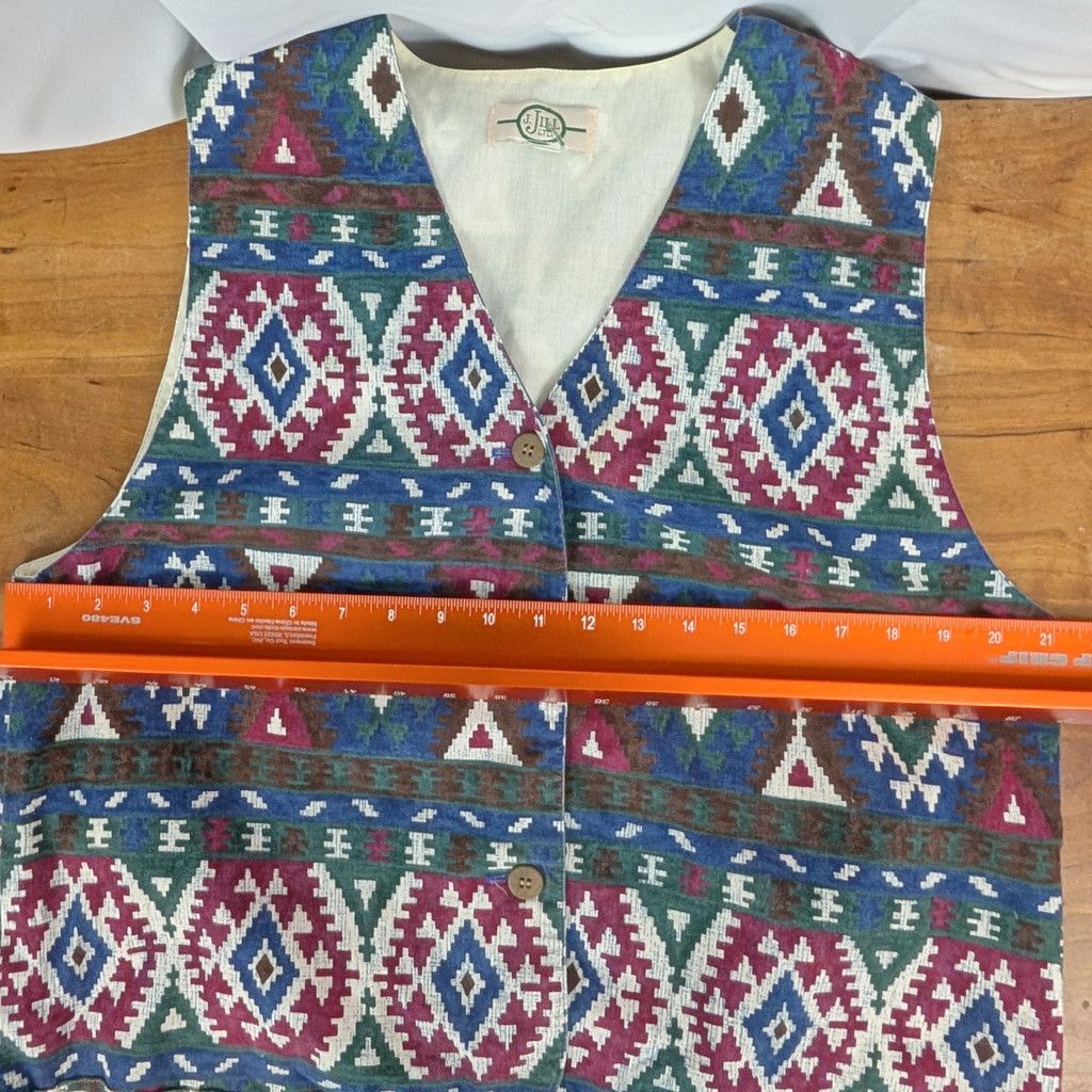 J. Jill × Vintage (Actual) Vintage J. Jill Western Geometric Print Vest Size L / US 10 / IT 46 - 5 Thumbnail