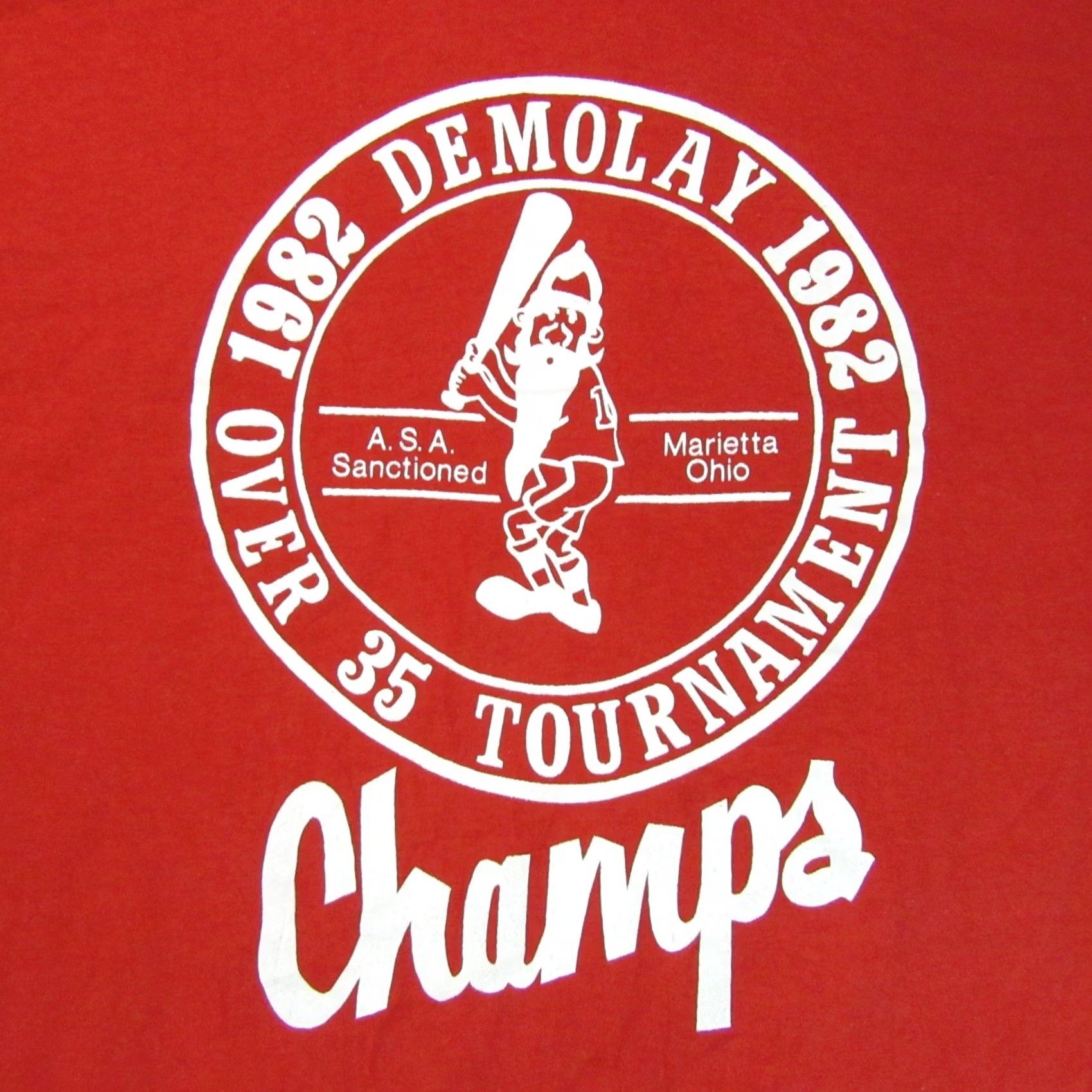 Vintage vintage Demolay T-Shirt baseball style red 1980s 80s paper thin M Men Shirt Short Sleeve Crew Neck Size US M / EU 48-50 / 2 - 4 Thumbnail