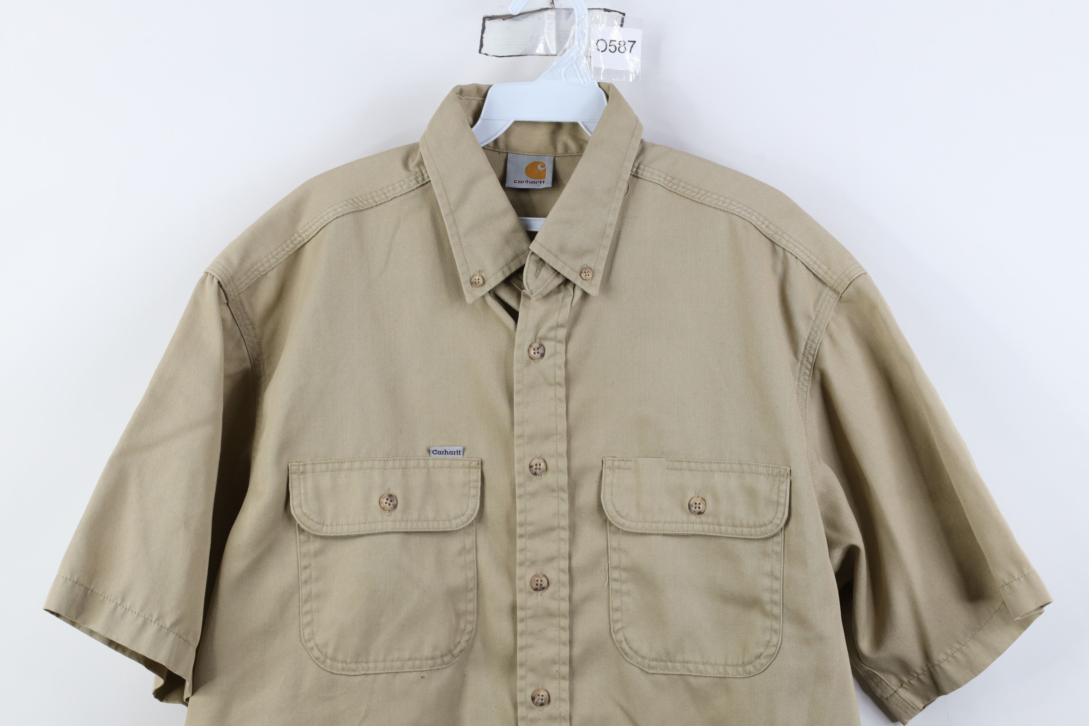 Carhartt Vintage Carhartt Double Pocket Twill Button Down Shirt Beige Size US XXL / EU 58 / 5 - 2 Thumbnail