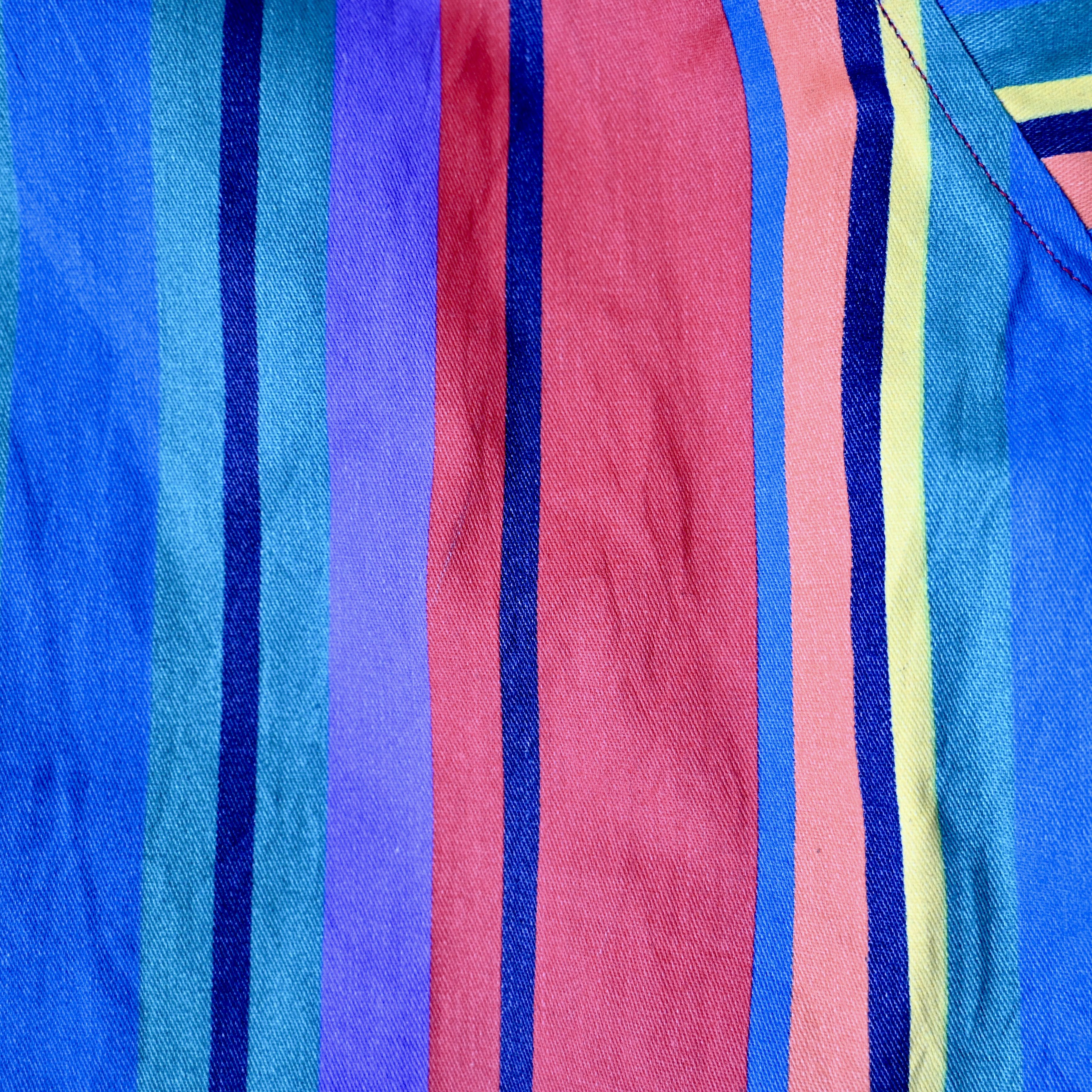 Vintage VTG 90s Wrangler Brushpopper cape shirt rainbow stripe 17.5 Size US XL / EU 56 / 4 - 5 Thumbnail