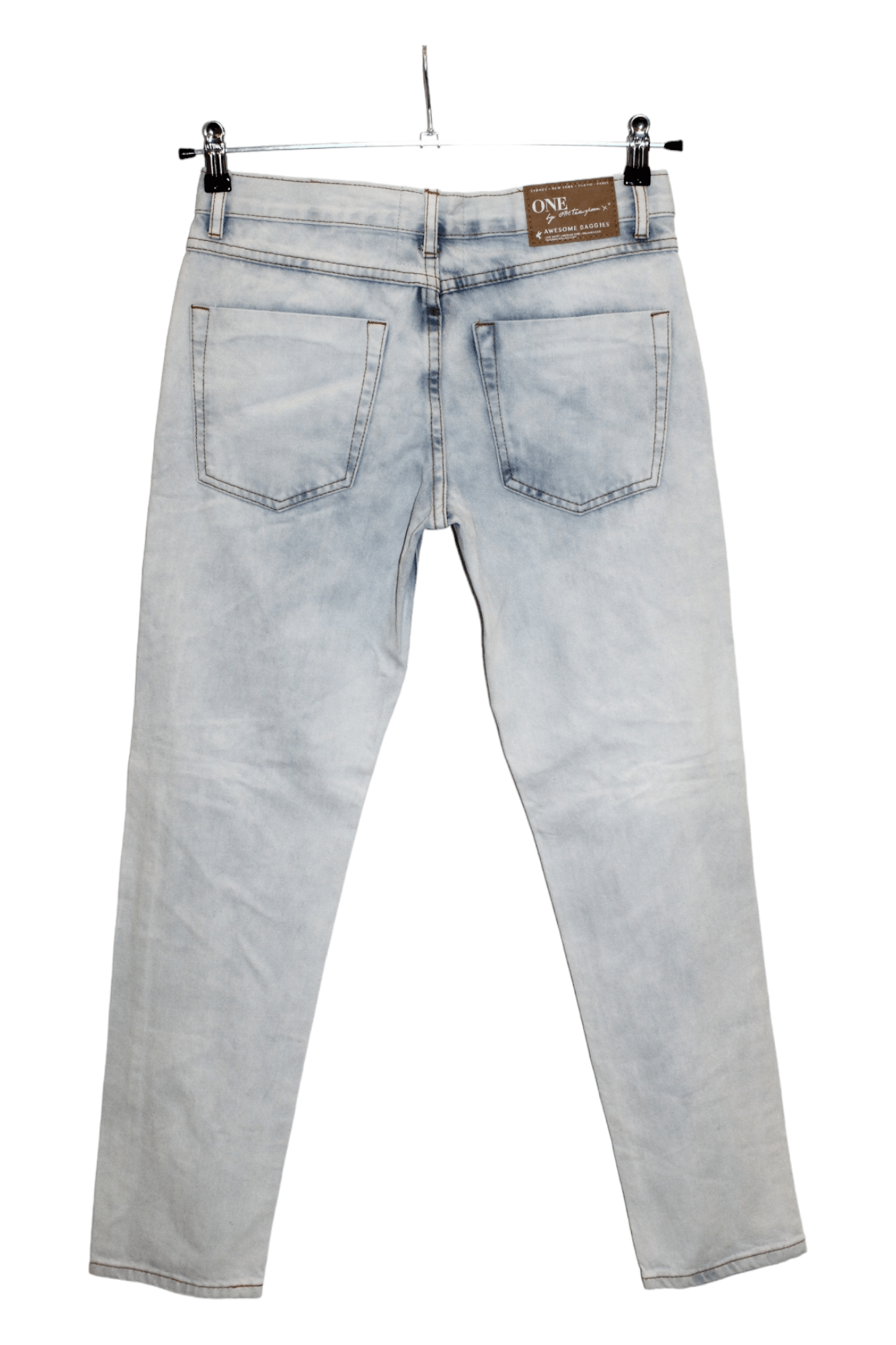 One Teaspoon Y2k One Teaspoon Light Blue Washed Destroyer Jeans Size US 26 / EU 42 - 2 Thumbnail