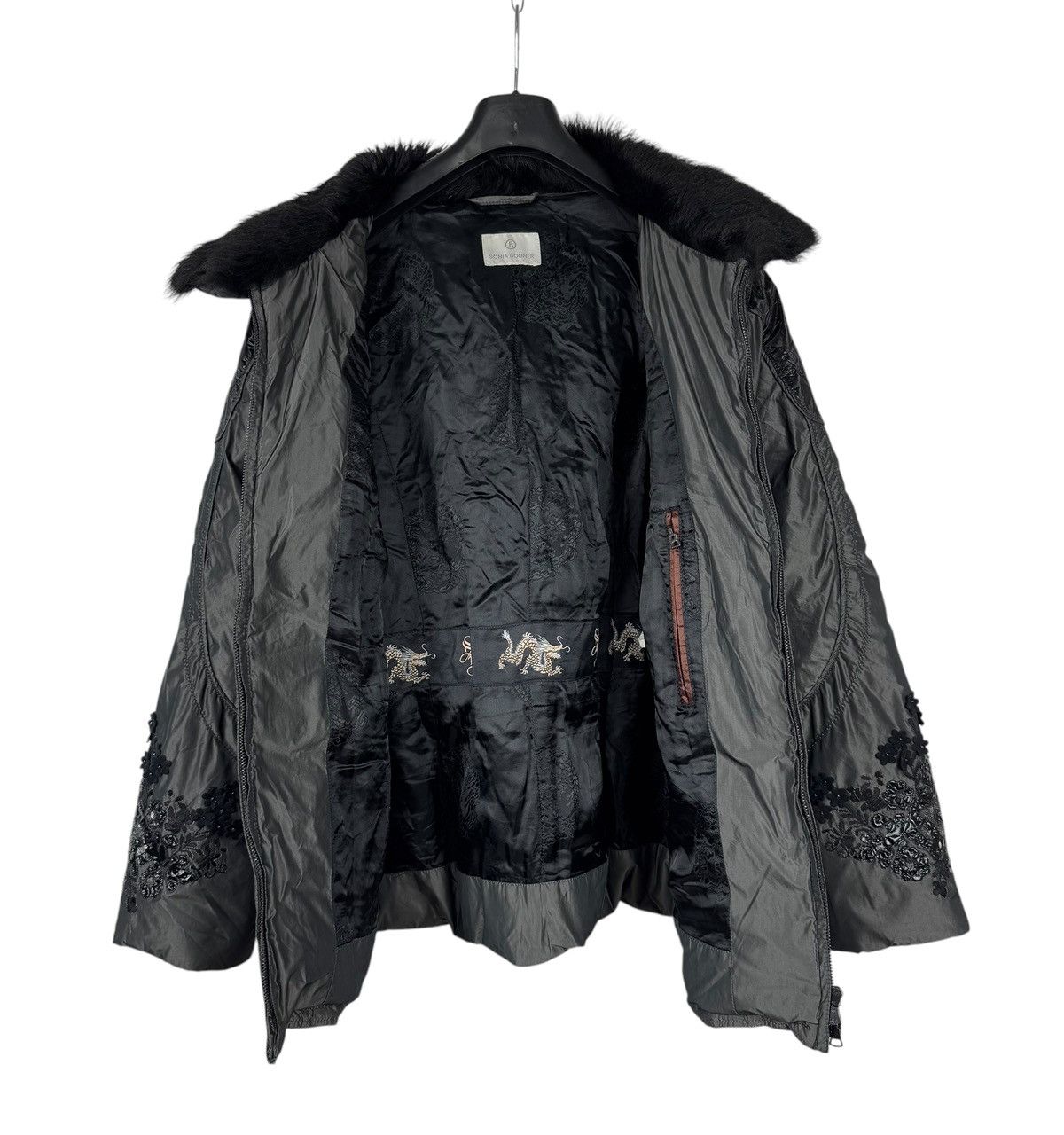 Bogner Sonia Bogner Down Jacket Real Fur Collar Embroidered Flowers Size L / US 10 / IT 46 - 12 Thumbnail