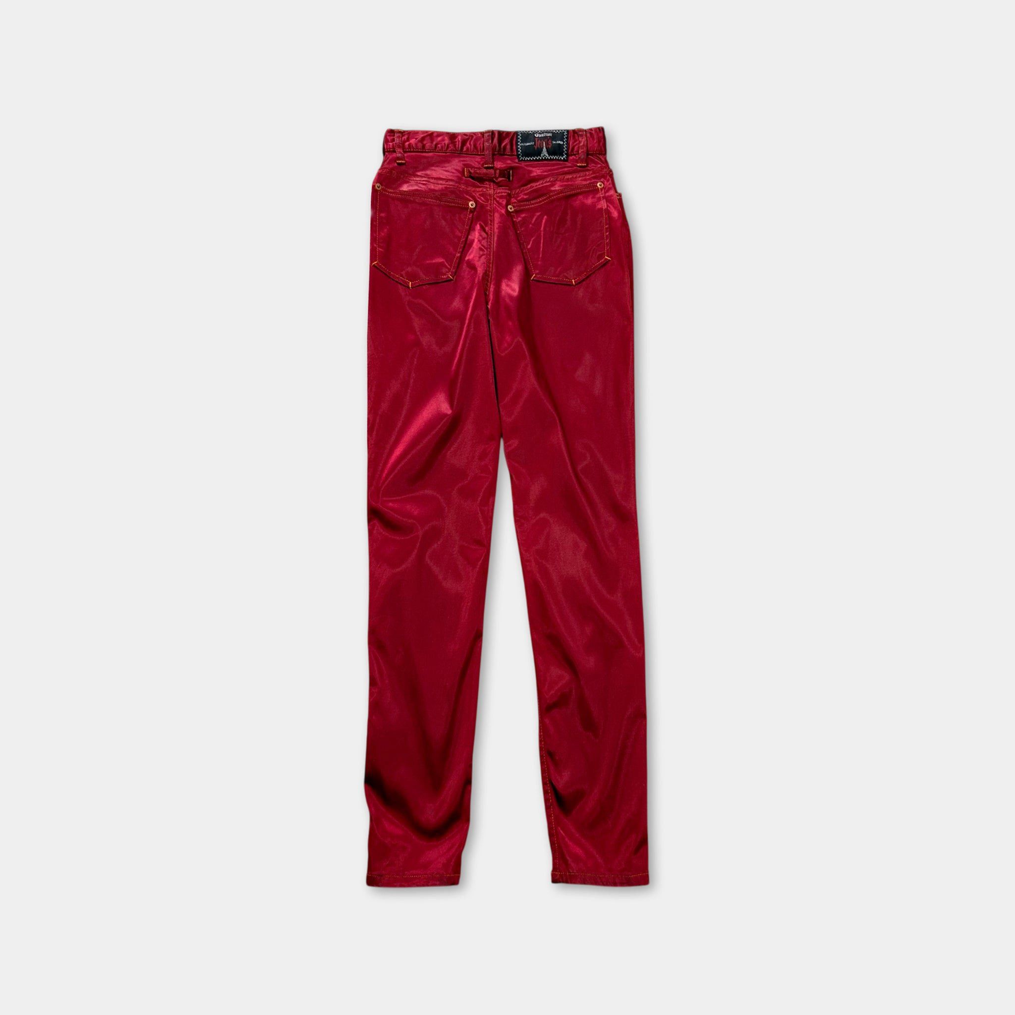 Jean Paul Gaultier Jean Paul Gaultier 90's Red Satin Nylon Pants Size 28" / US 6 / IT 42 - 5 Thumbnail