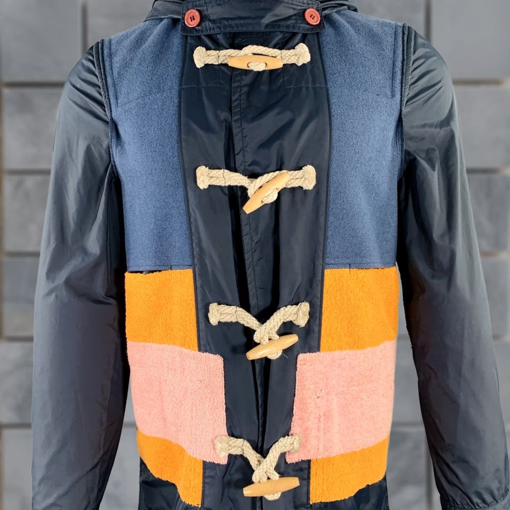 Comme des Garcons Girl COMME des GARCONS SHIRT Coat Size S Navy Multi Color Hooded Color Block Toggle Coat Size US S / EU 44-46 / 1 - 1 Thumbnail
