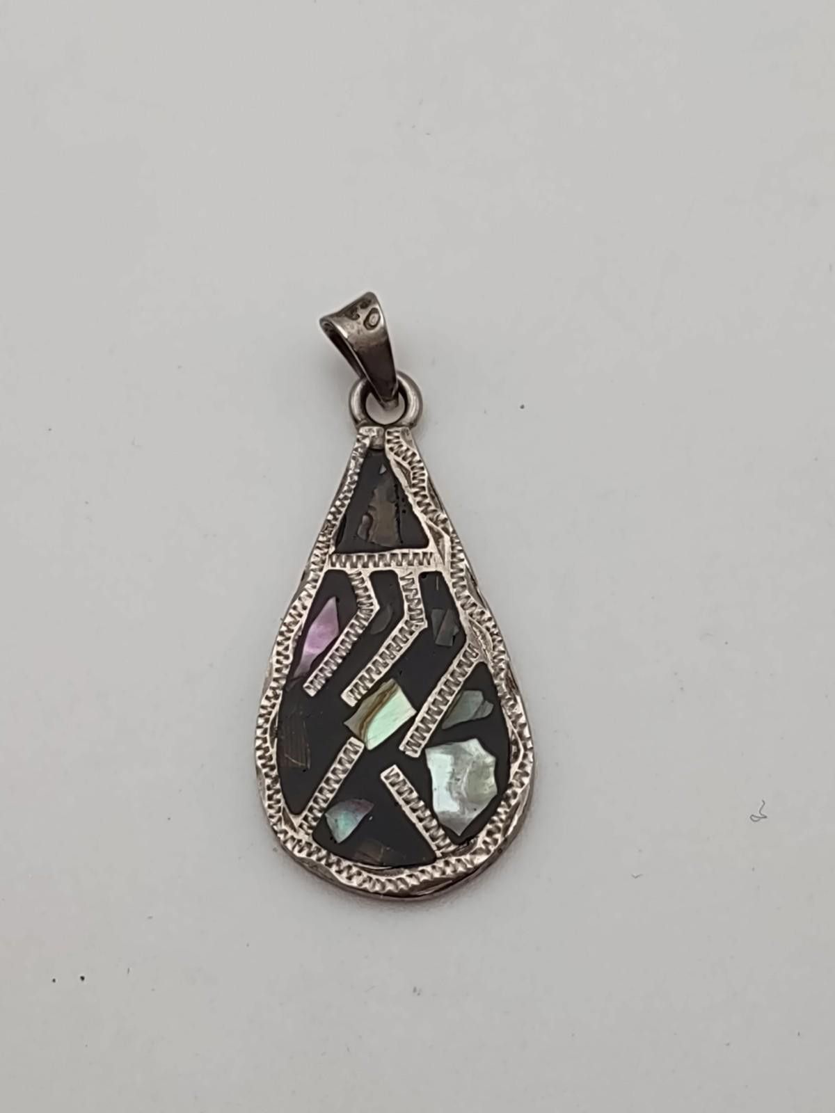 The Unbranded Brand Mexico Silver Tone Inlay Sun Face Pendant 3.9g Size ONE SIZE - 4 Thumbnail