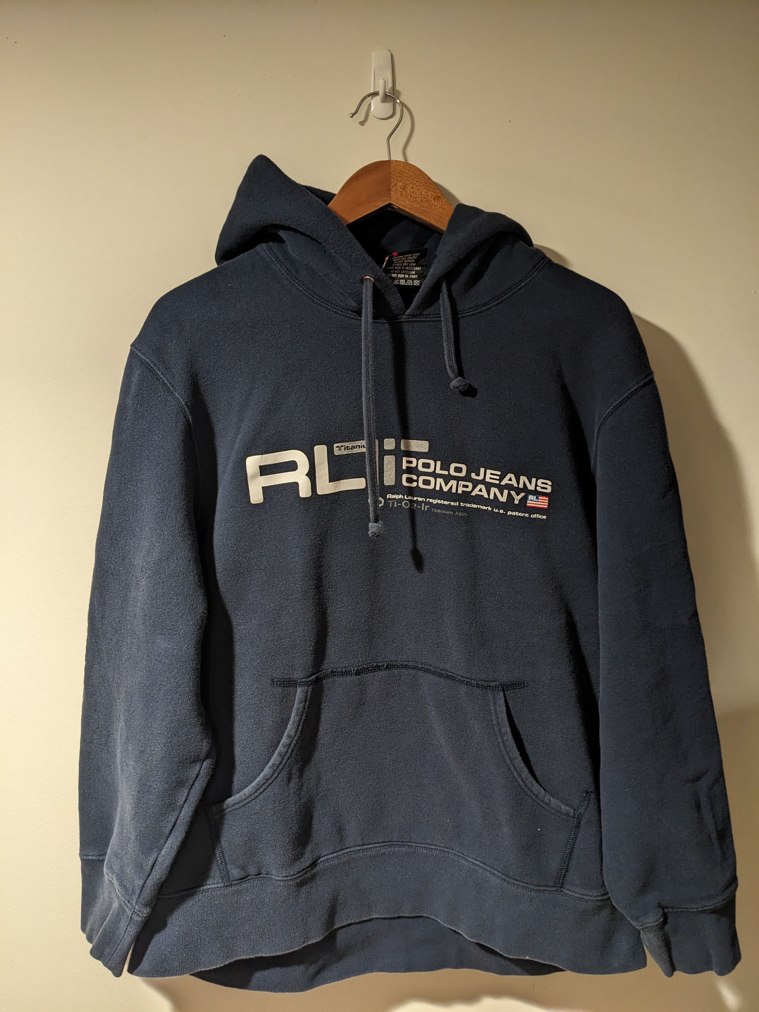 Vintage Y2K Polo Jeans Company Titanium Blue X-Large Hoodie