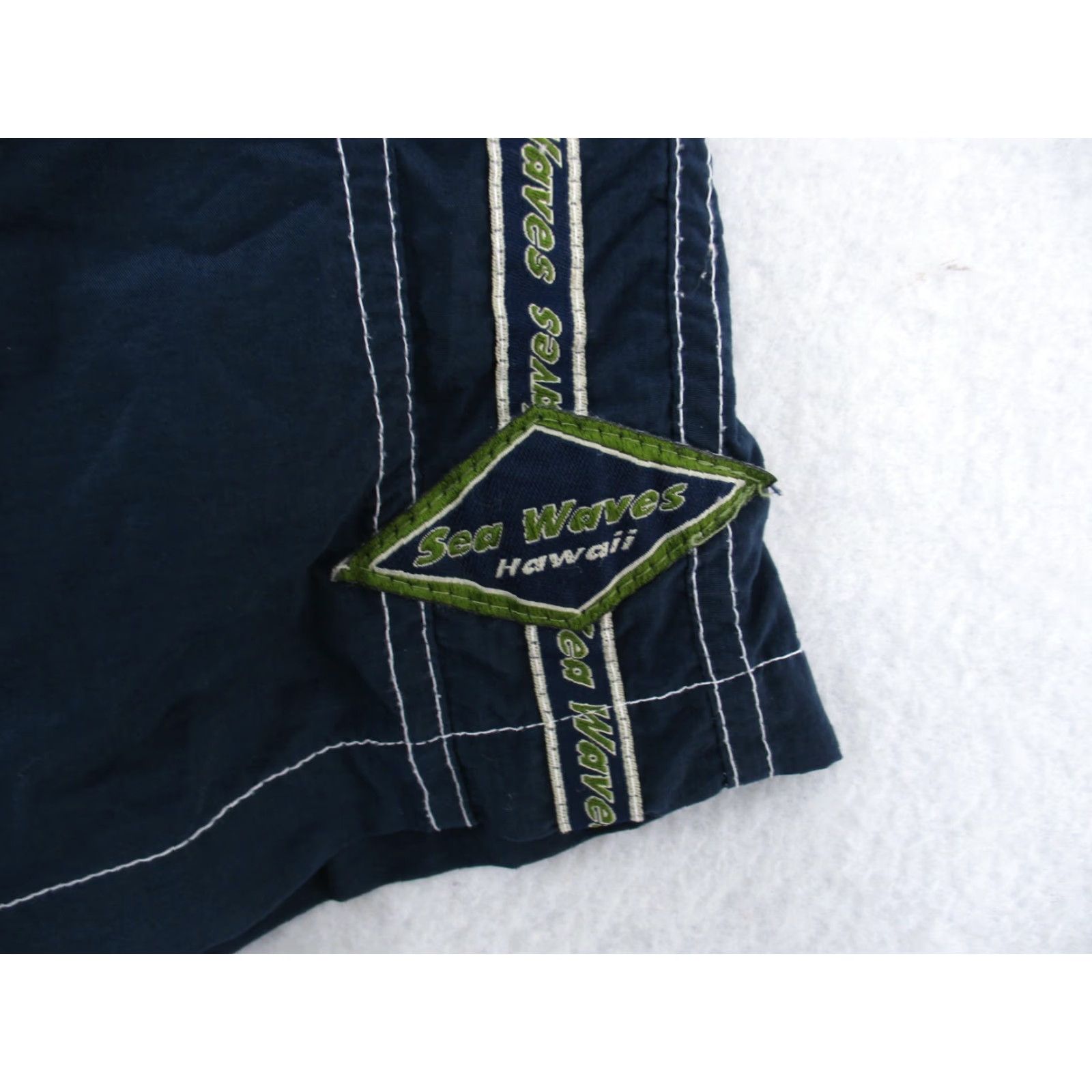 SeaVees Sea Waves Shorts Mens XL Nylon Blue Elastic Waist Pocketed Drawstring Sports Fishing Activewear Size US 28 / EU 44 - 2 Thumbnail