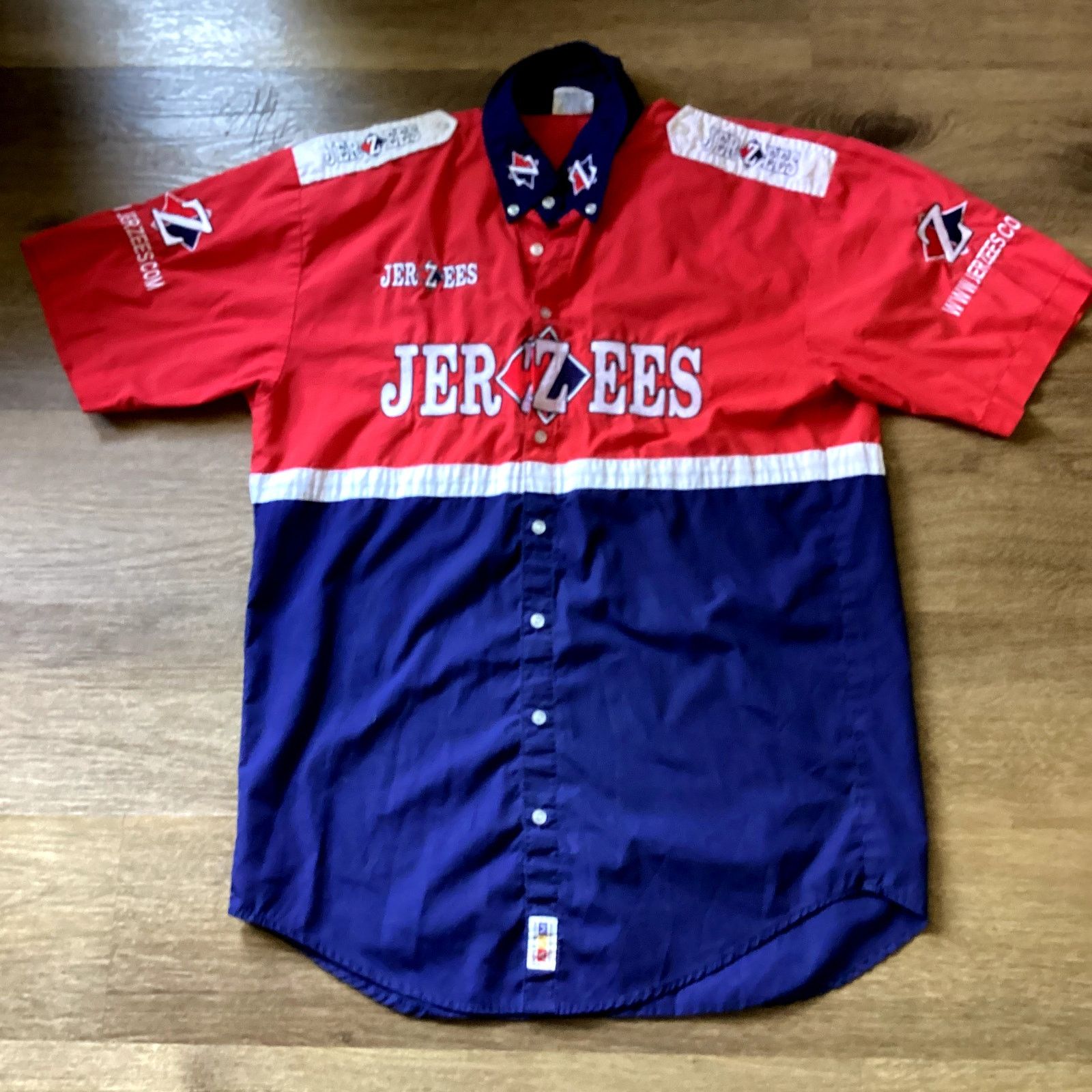 Jerzees Rare Jerzees Blue/ Red Button up- Size Large Size US L / EU 52-54 / 3 - 1 Thumbnail