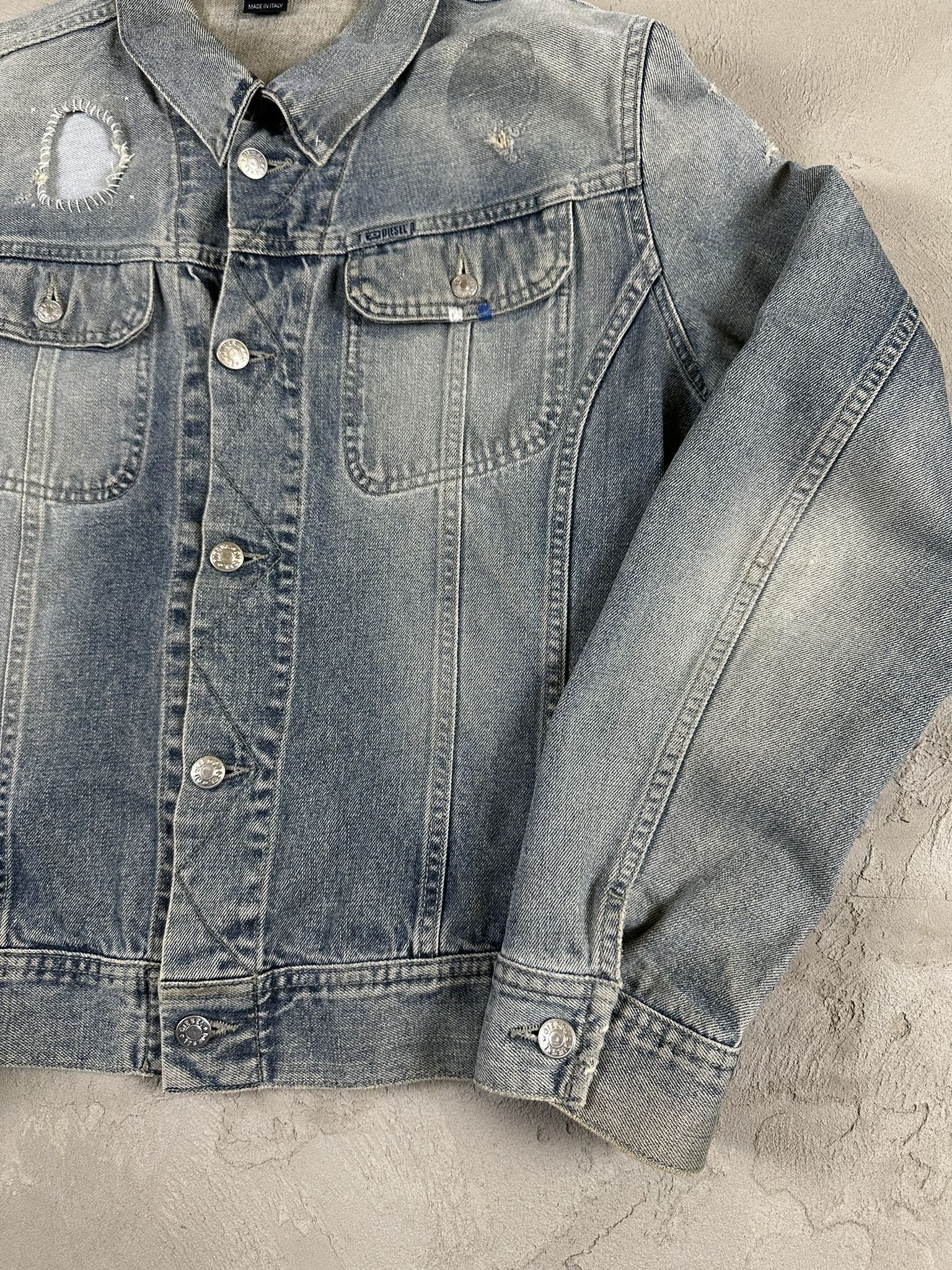 Diesel Vintage Y2k Diesel Faded Washed Denim Trucker Jacket 00s Size US M / EU 48-50 / 2 - 7 Thumbnail