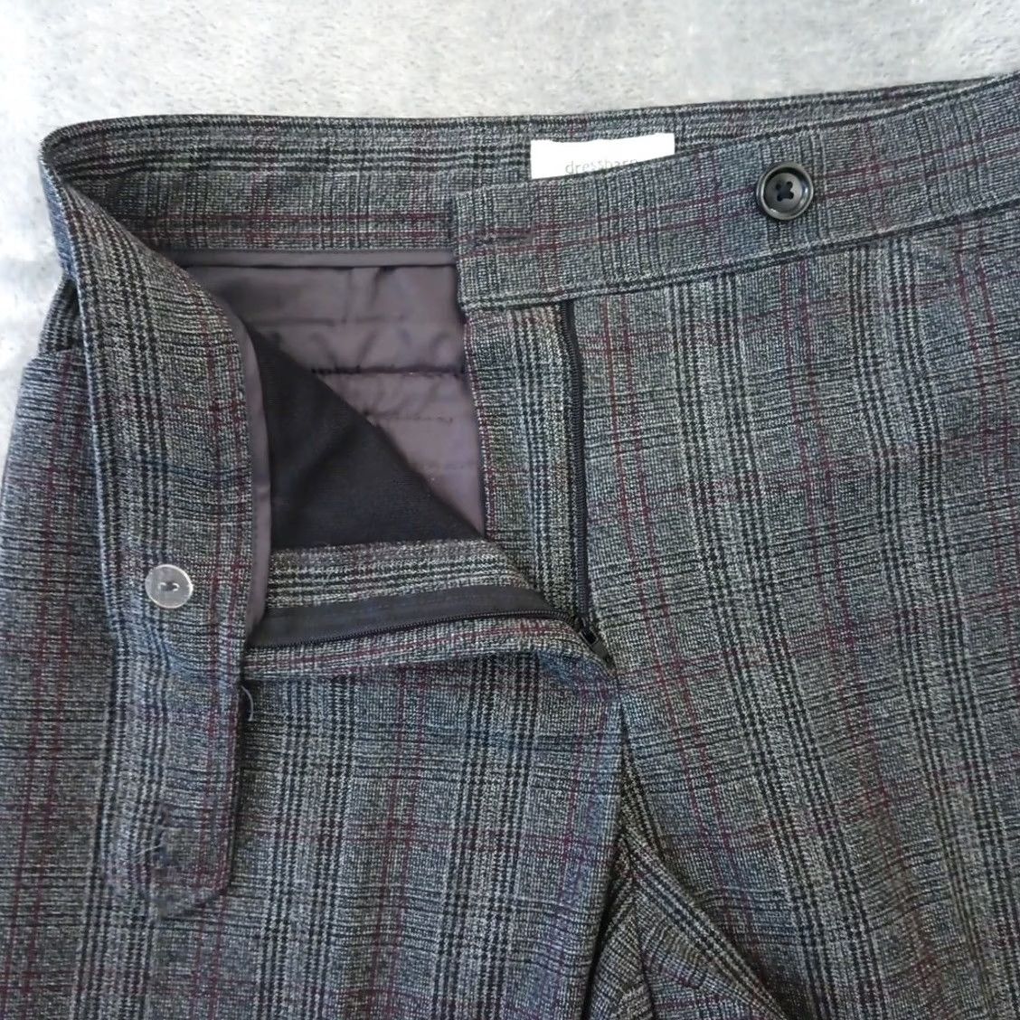 Vintage Dressbarn Dress Pants Womens Size 8 Gray Purple Plaid Pockets 29x30 High Rise Size 30" / US 8 / IT 44 - 5 Thumbnail