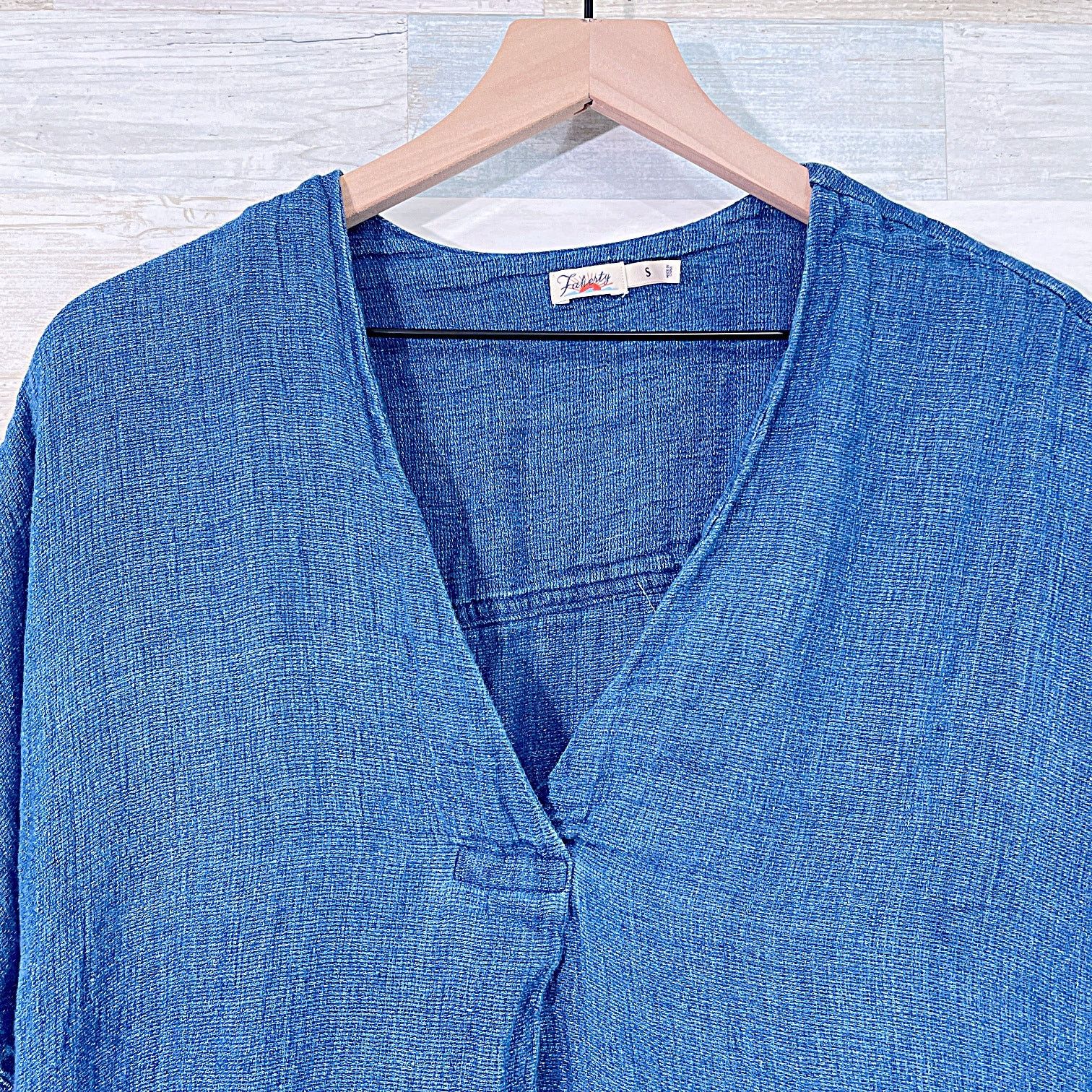 Faherty FAHERTY 100% Linen Sanibel Basketweave Dress Womens Small Size S / US 4 / IT 40 - 3 Thumbnail