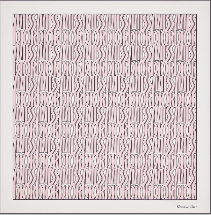 Dior o1w1db10625 Size : OS / Square Scarf in White/Pale Pink Size ONE SIZE - 2 Thumbnail