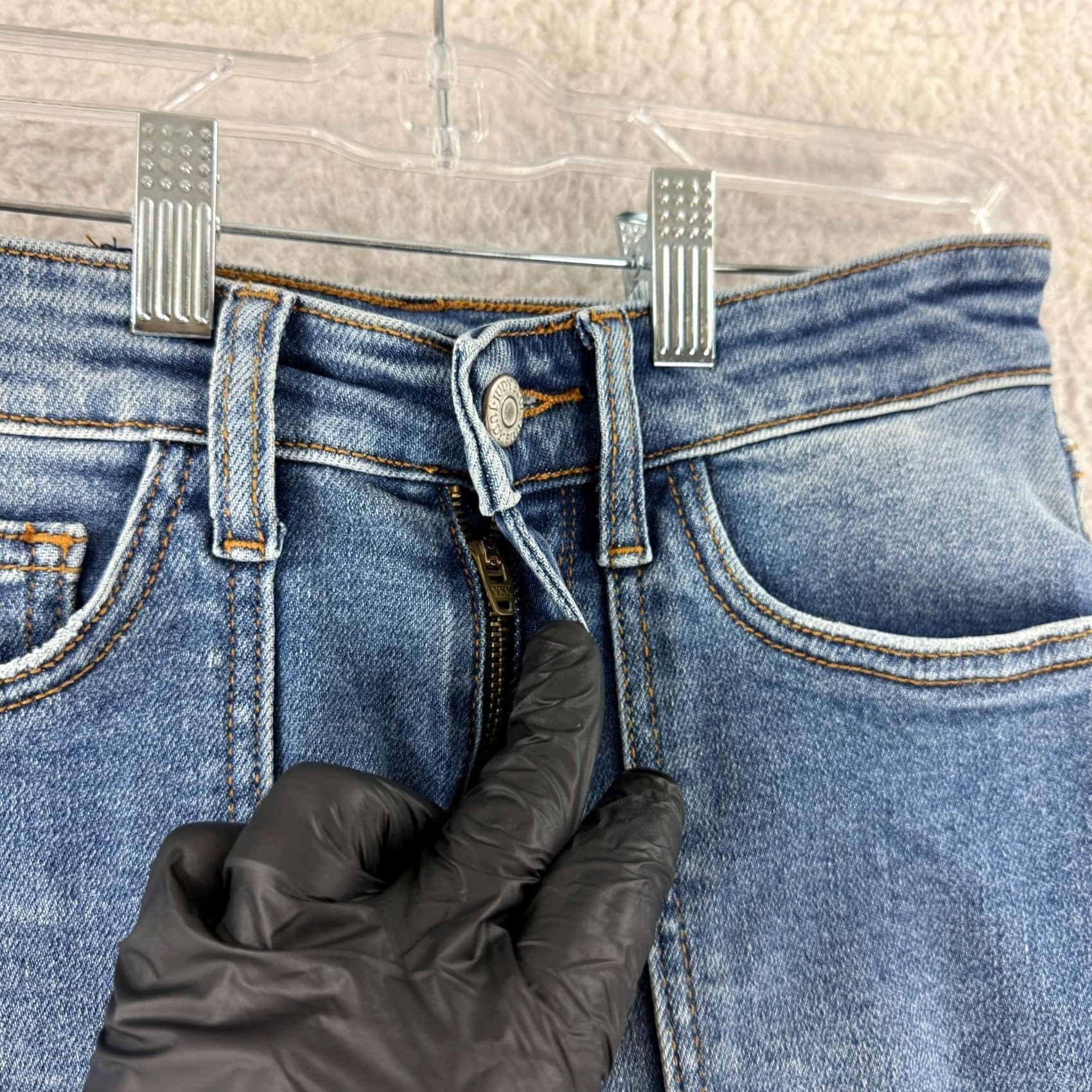 Denime Judy Blue Jeans Women 90s Straight Cargo Pocket Mid Rise Denim Blue 25 Regular Everyday Womens Jeans Size 42" / US 20 - 6 Thumbnail