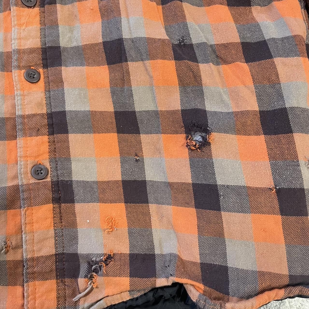 Wrangler Distressed Wrangler Authentic Orange Brown Flannel Button Up Size US XL / EU 56 / 4 - 5 Thumbnail