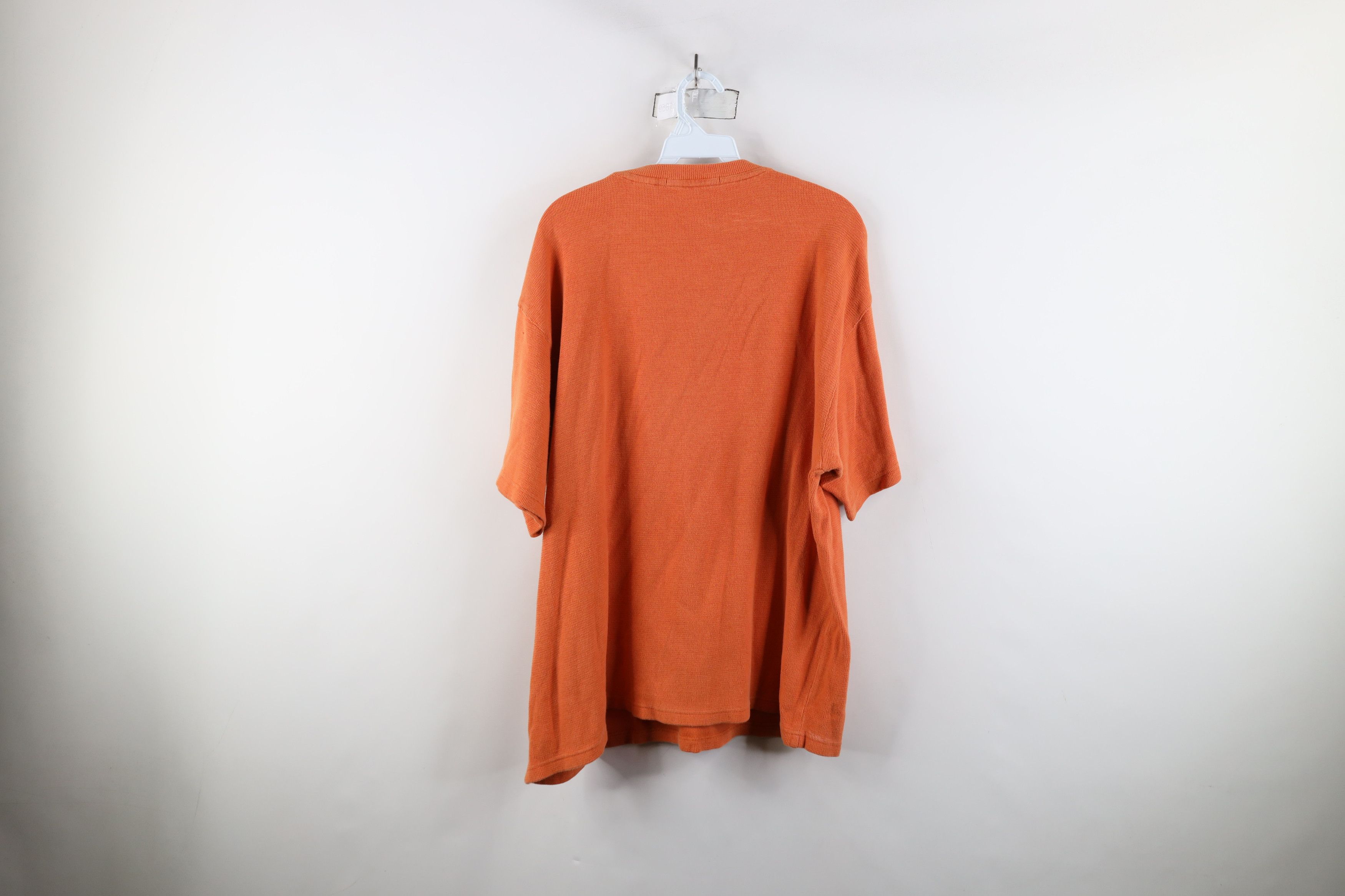 Vintage Vintage 90s Streetwear Blank Thermal Knit T-Shirt Orange USA Size US L / EU 52-54 / 3 - 9 Thumbnail