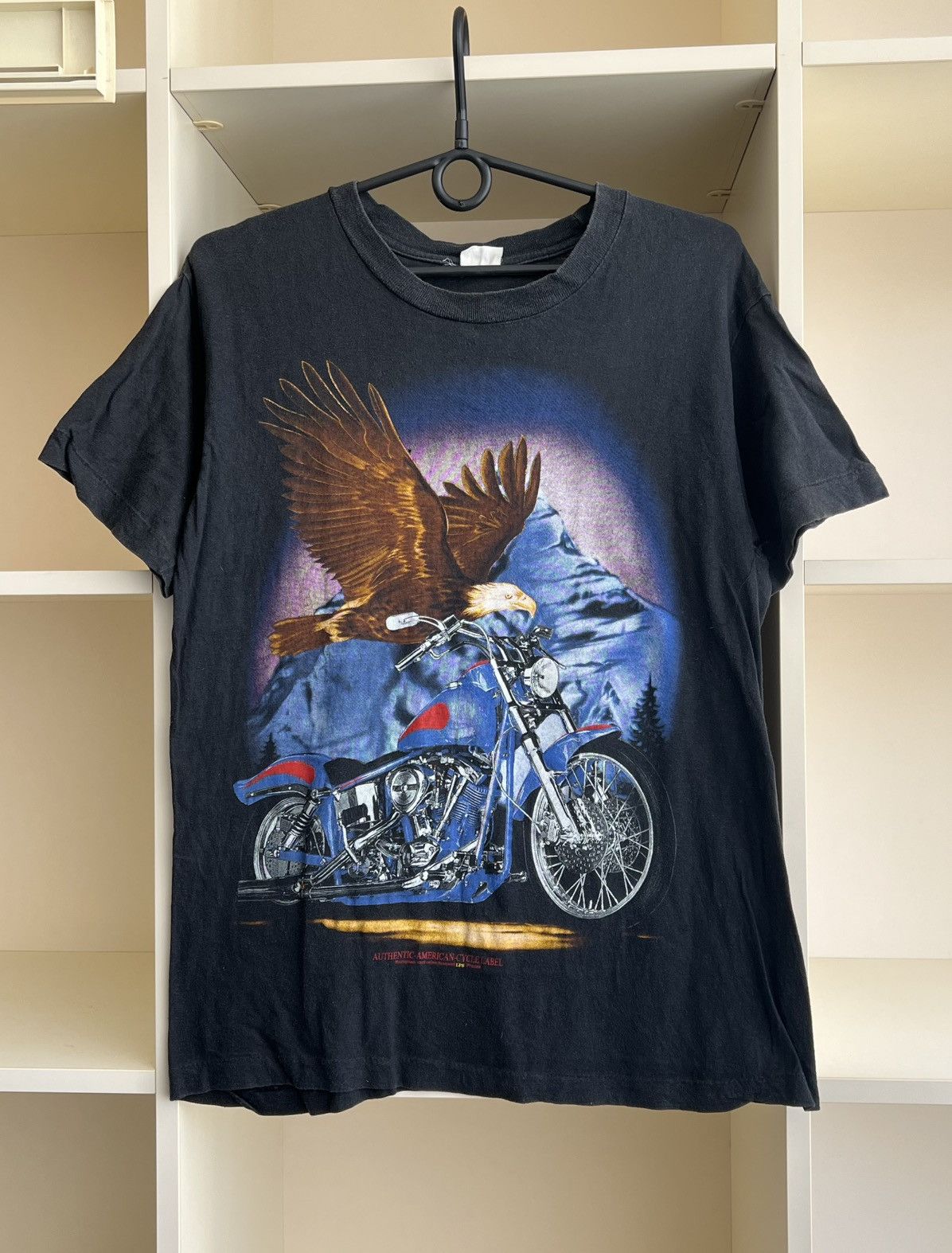 Vintage Vintage American Cycle Label Eagle Biker T-Shirt 90s Size US S / EU 44-46 / 1 - 1 Thumbnail