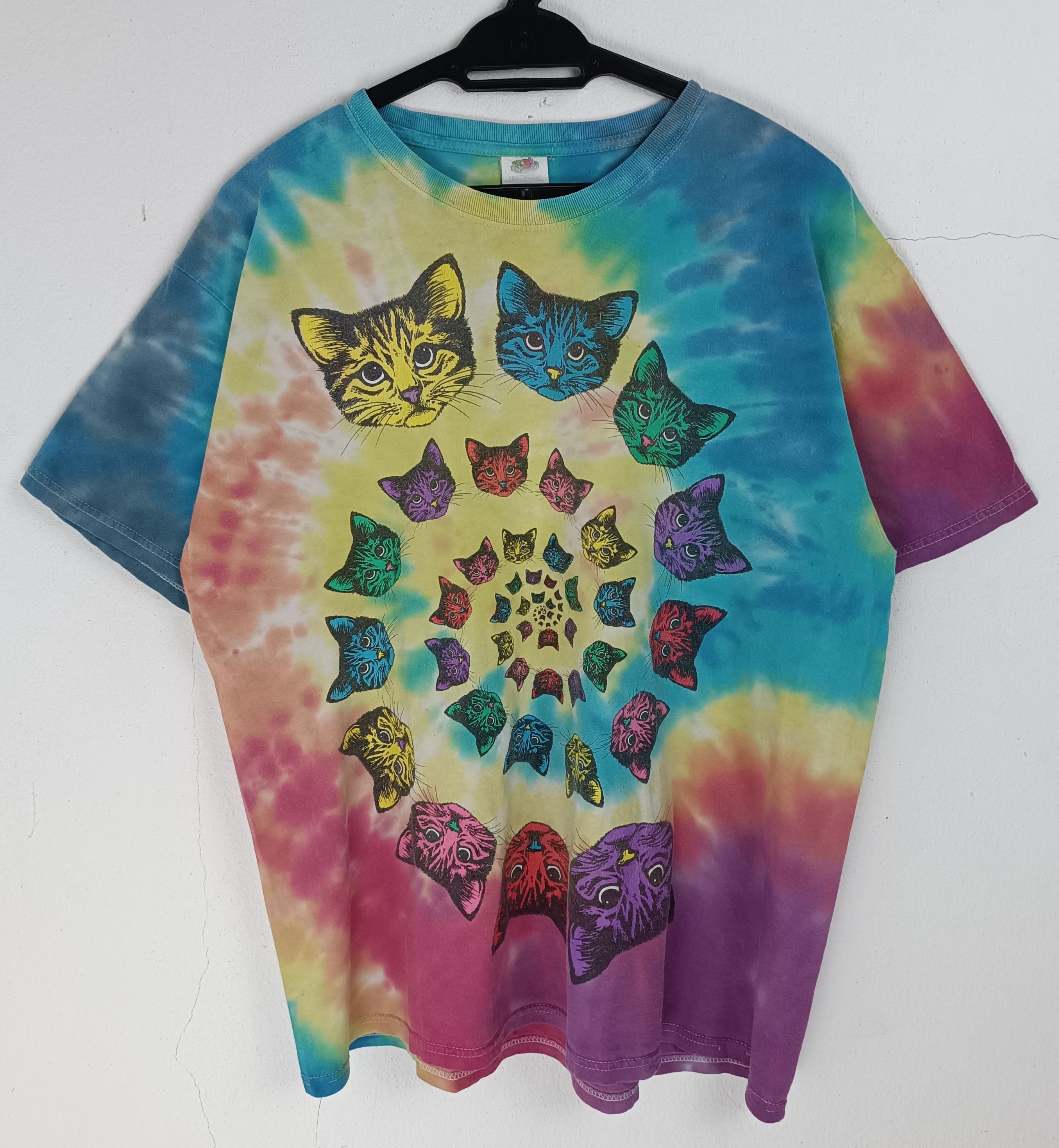 Vintage VINTAGE CAT TIE DYE LSD HIGH FUNNY HUMOR DRUG PET TEE Size US L / EU 52-54 / 3 - 3 Thumbnail