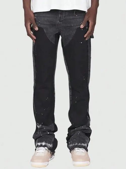 Japanese Brand Rumiko x Rieko Distressed Painted Y2k Straight Leg Jeans Size US 32 / EU 48 - 5 Thumbnail