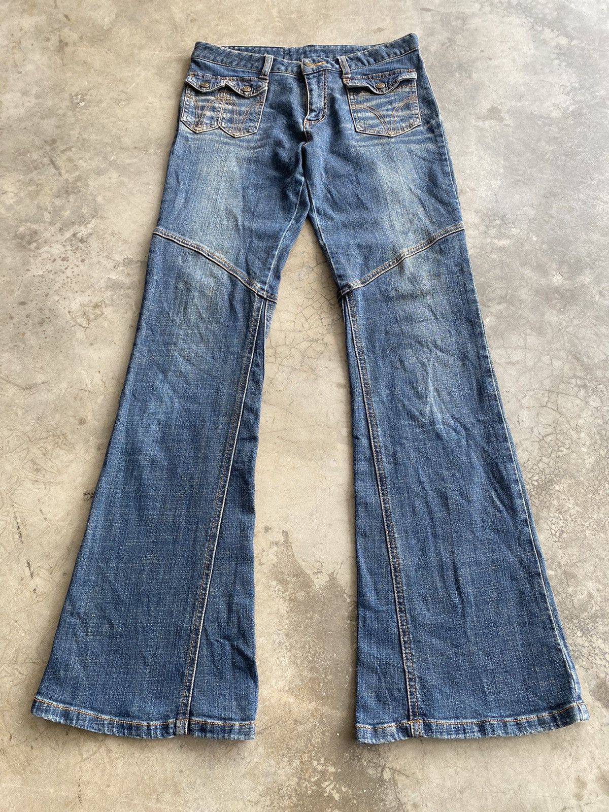 Japanese Brand Flare Jeans Back Forth Python Multi-pocket Size US 29 - 1 Thumbnail