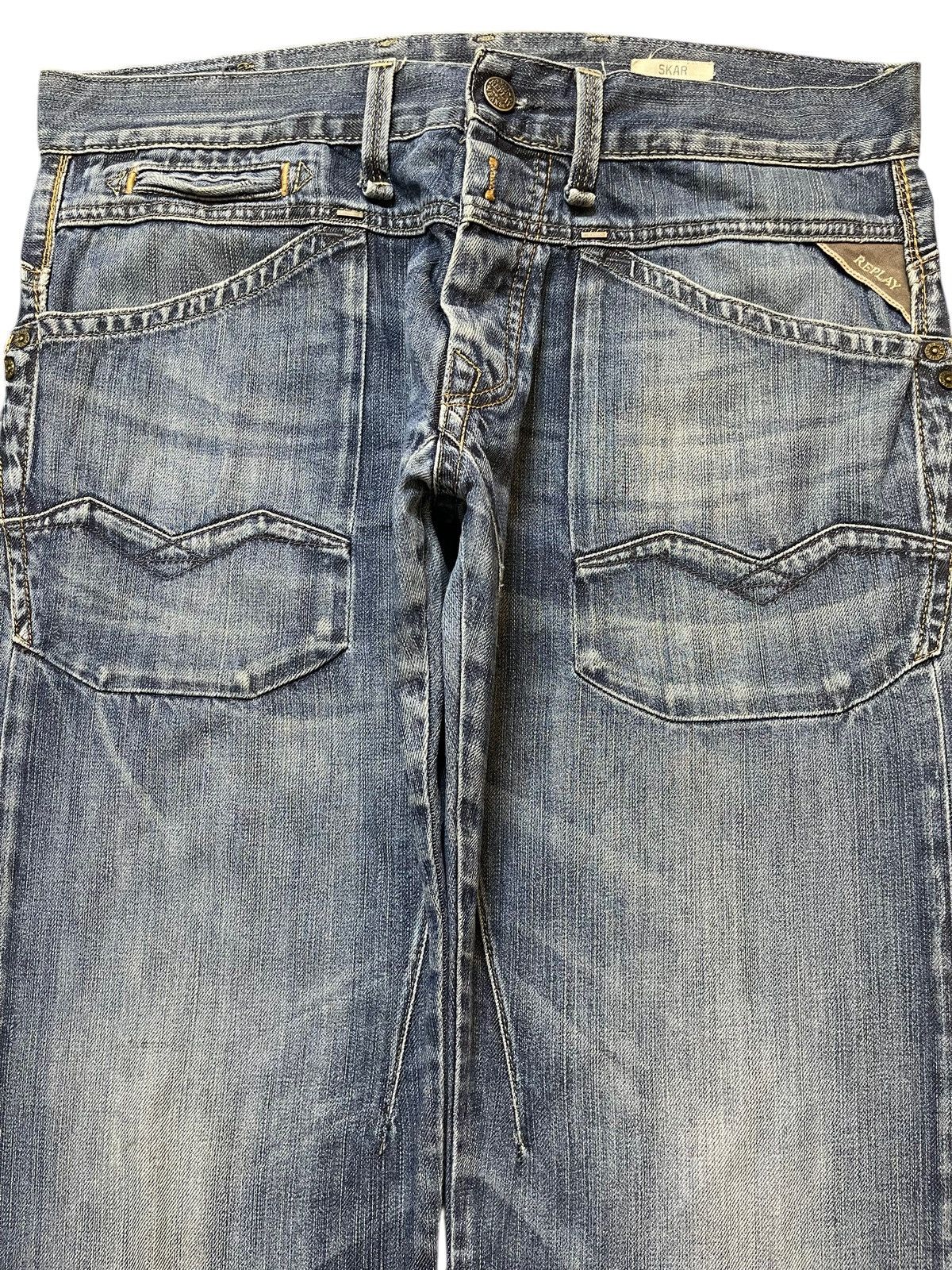 Replay Blue Faded Wash Avant Garde Style Loose Jeans