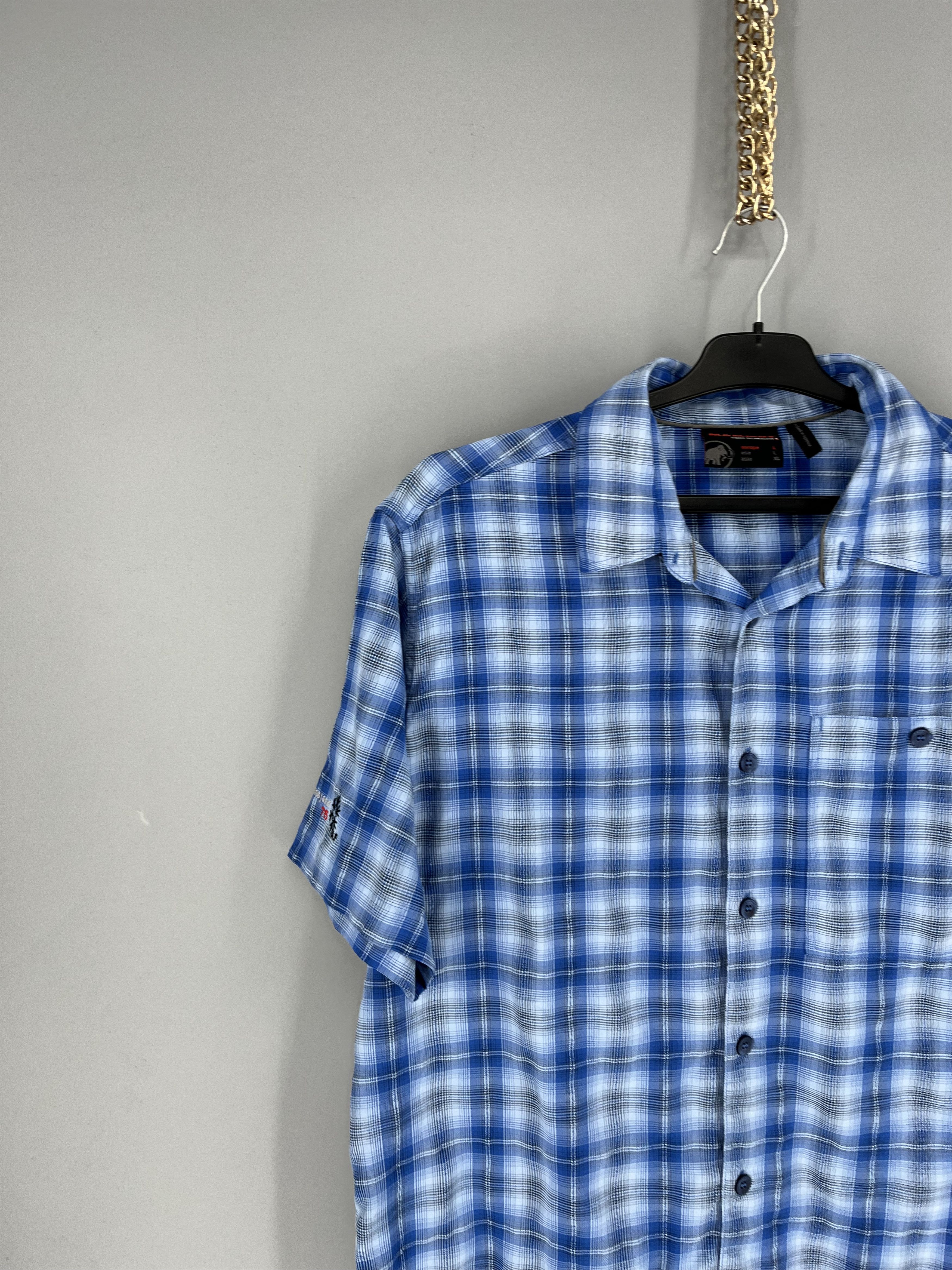 Mammut Mammut Mens L Blue Plaid Short Sleeve Button Up Shirt Shirt Size US L / EU 52-54 / 3 - 4 Thumbnail